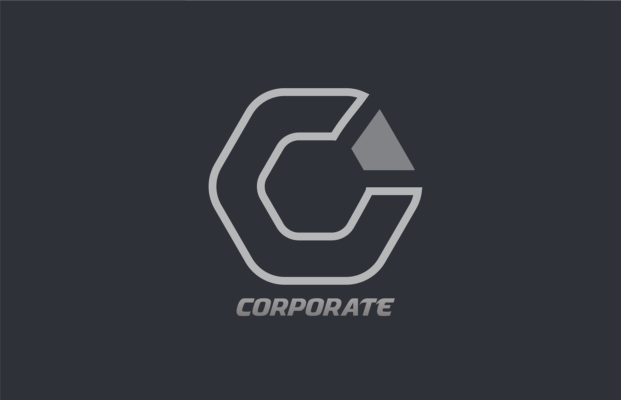 grey white corporate polygon business logo icon