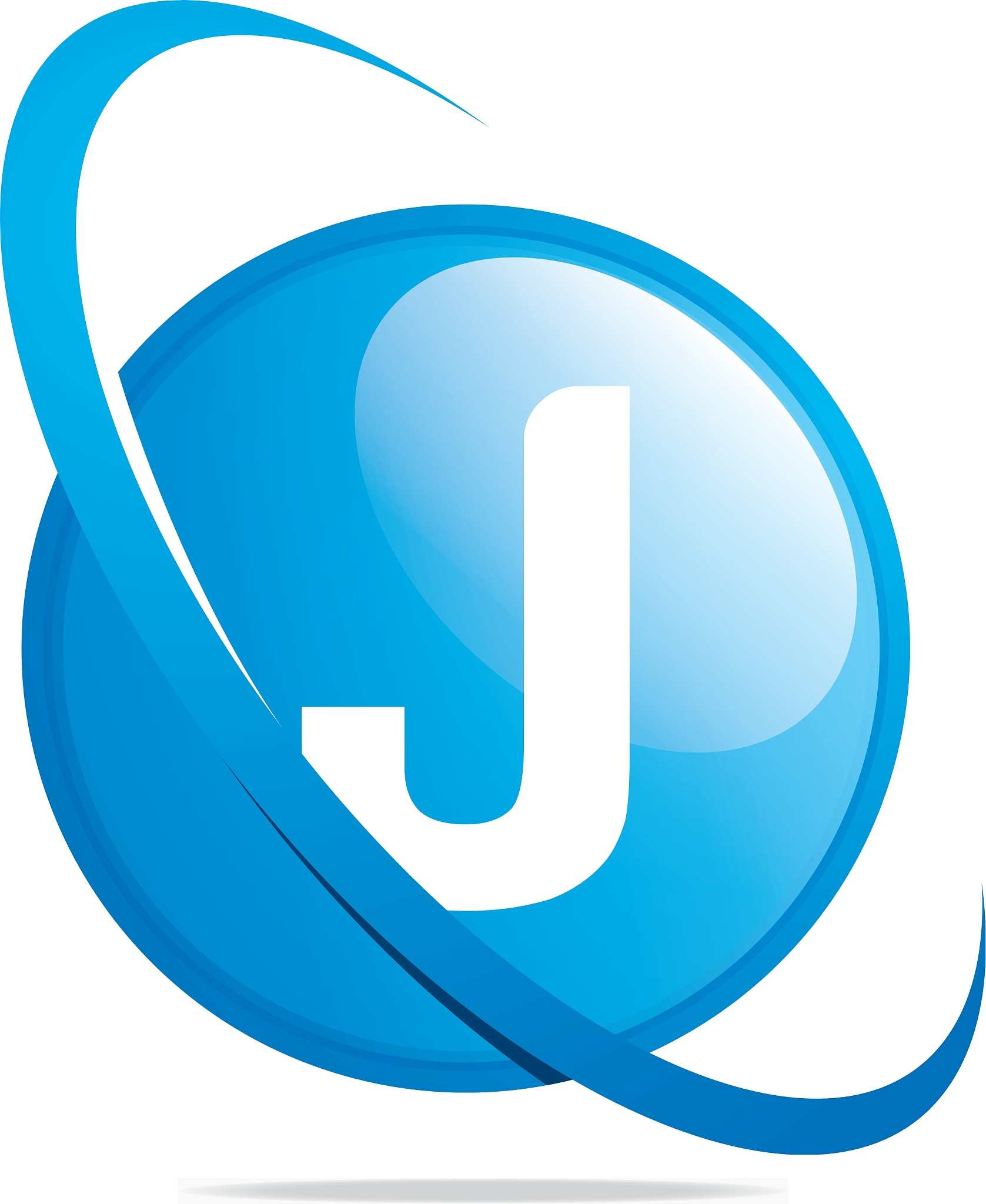 circle globe round letter j blue abstract