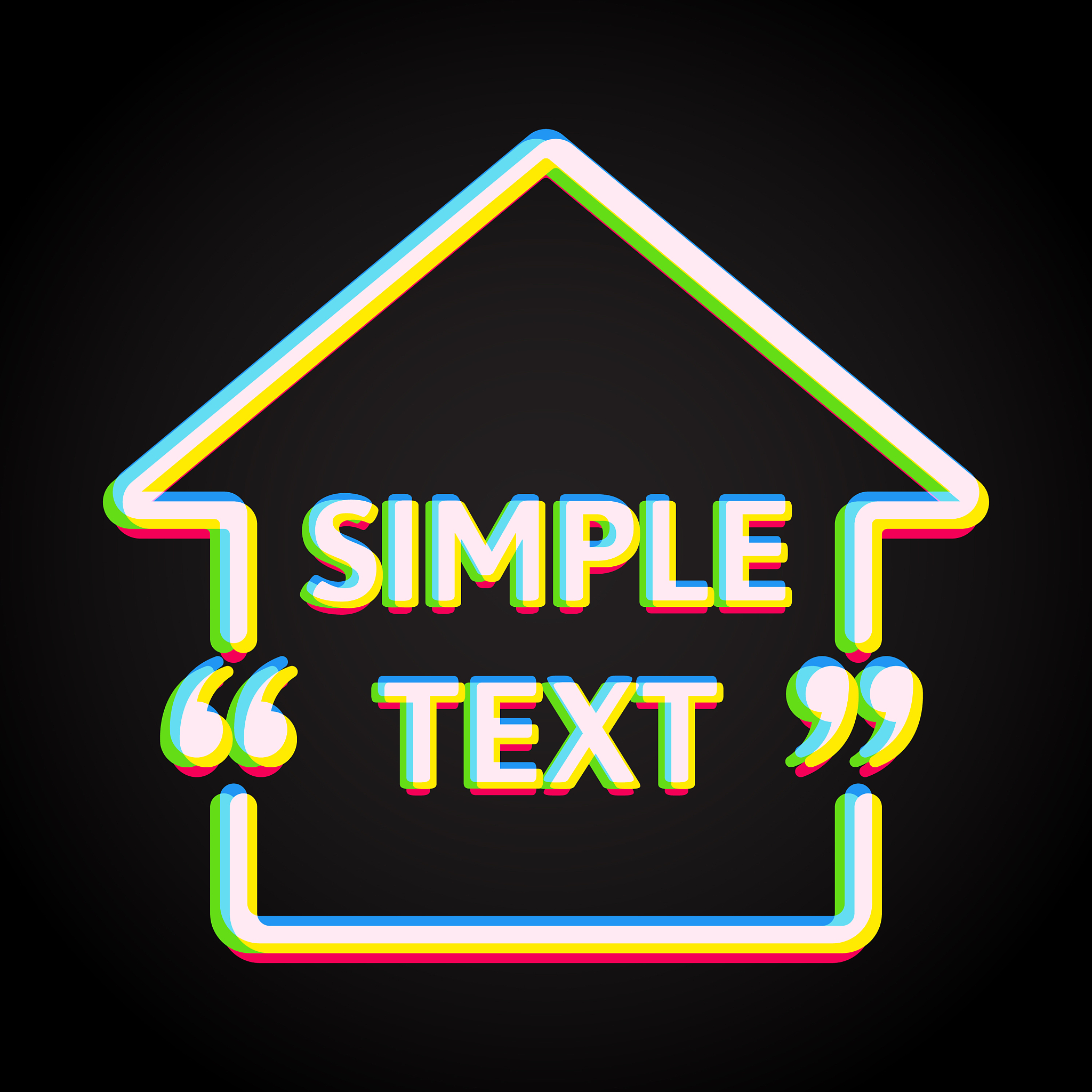 synth wave neon quote template arrow empty