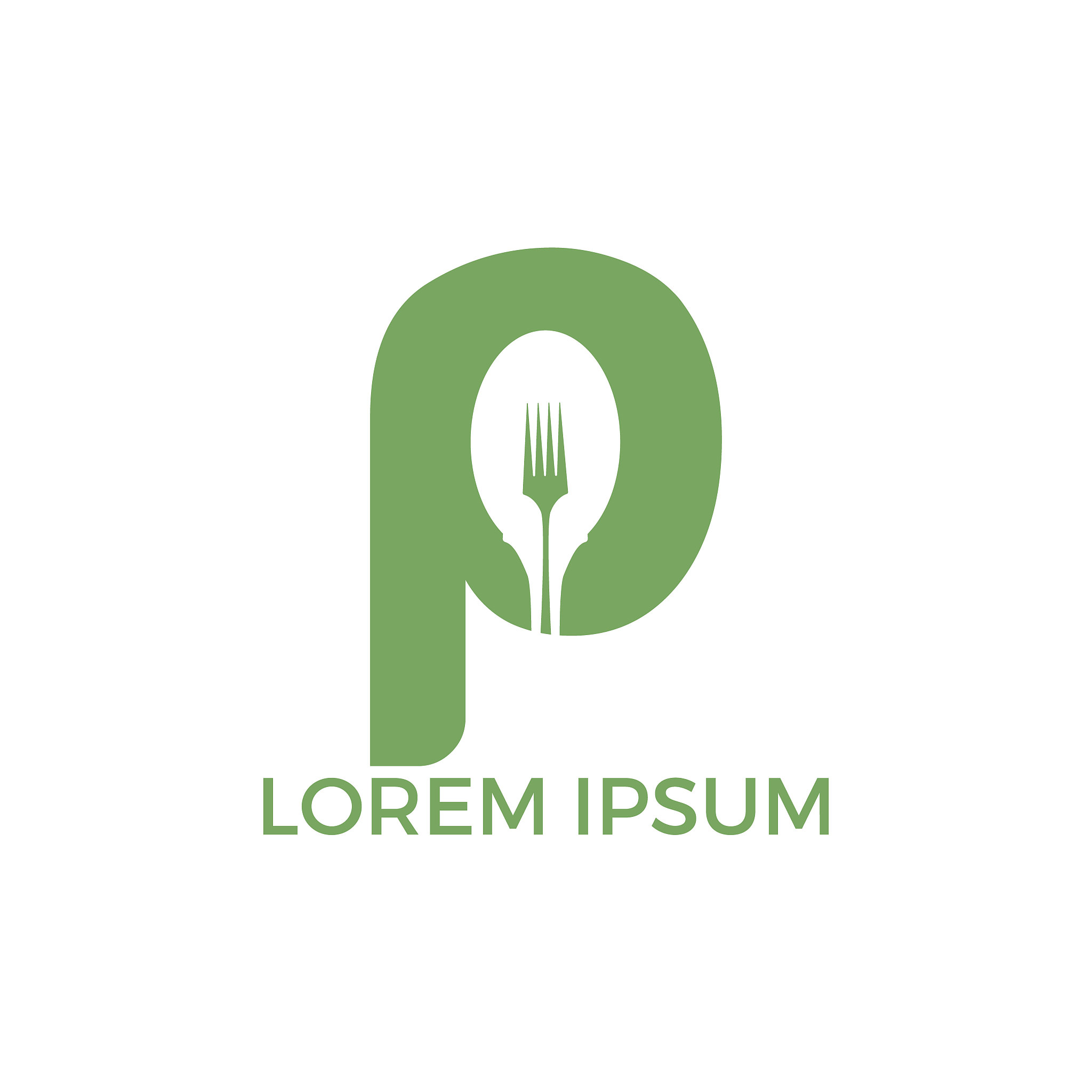 letter p food logo vector illustration template.
