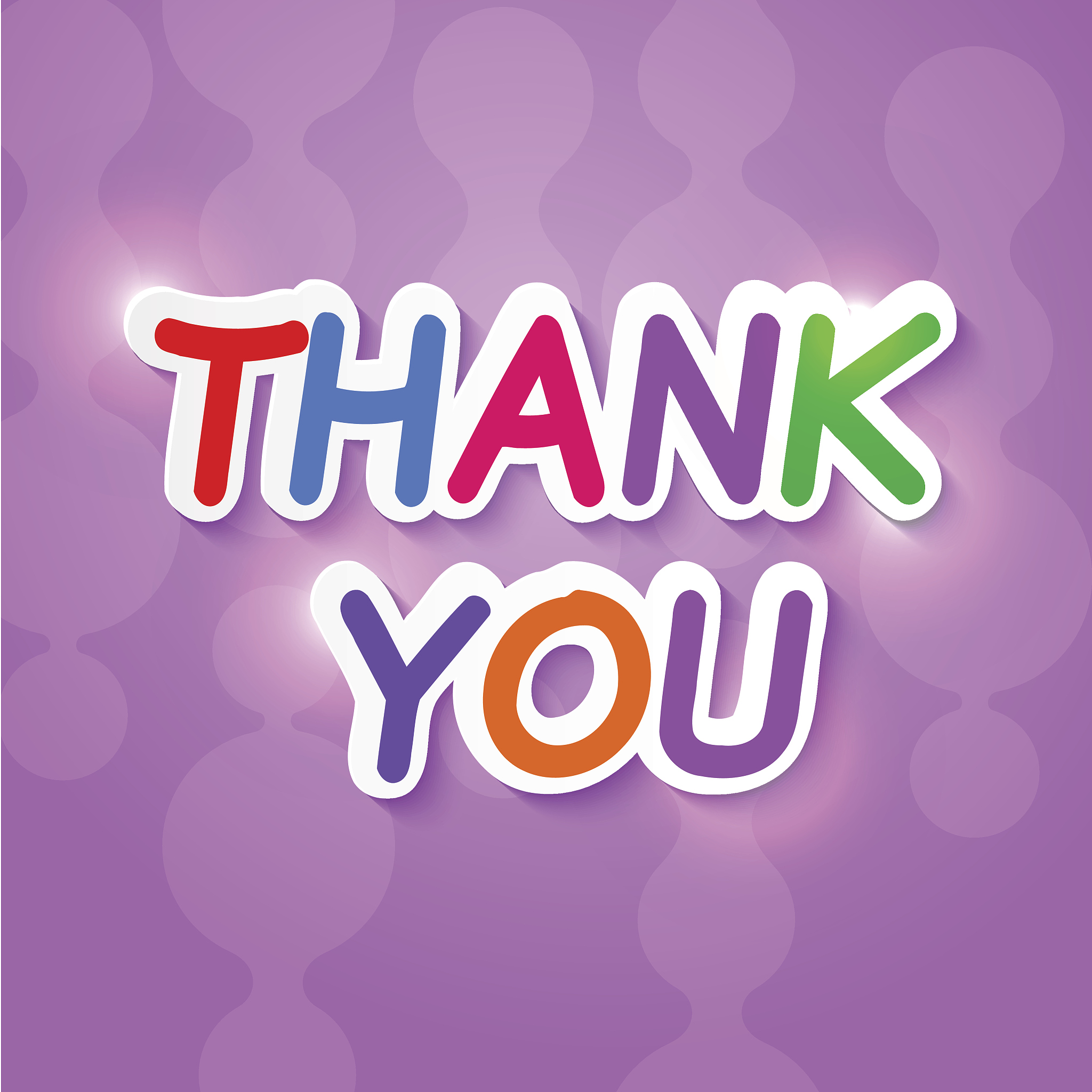 thank you plaque on a purple background with reflections. vector