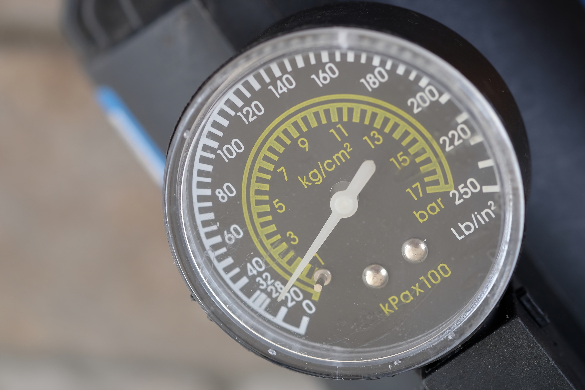 close up old scale of the wind pressure meter