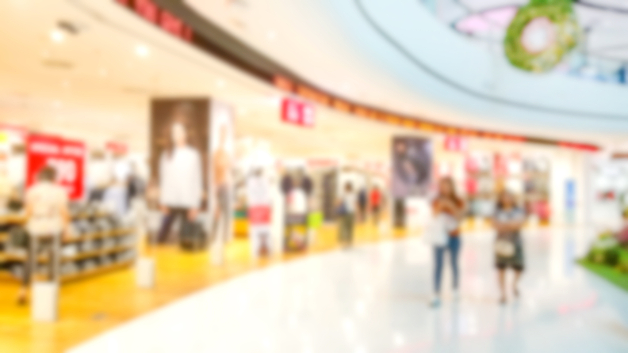 blur of front store. luxury and fashionable brand window display