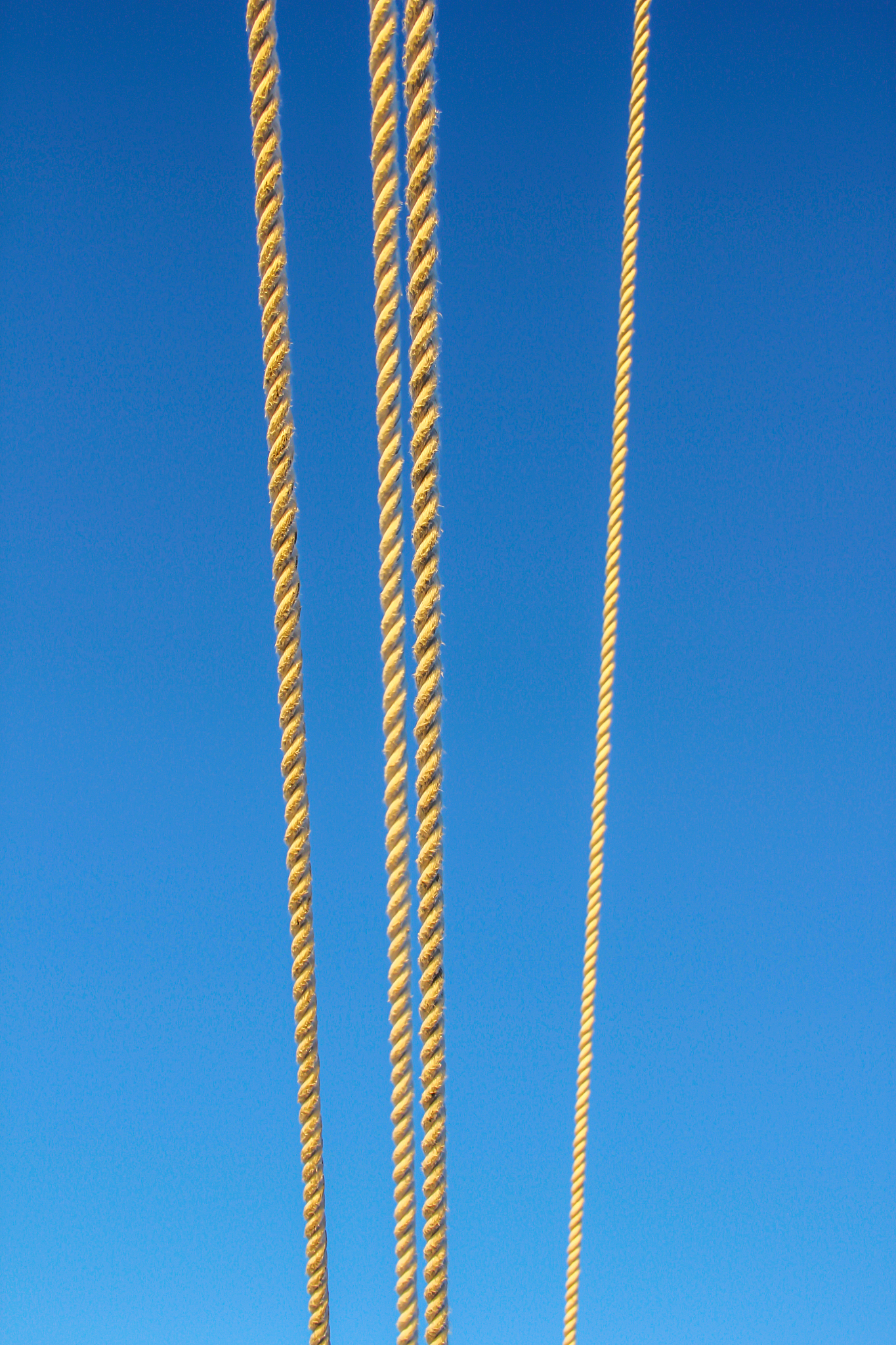 lines of of rope on a sailboat