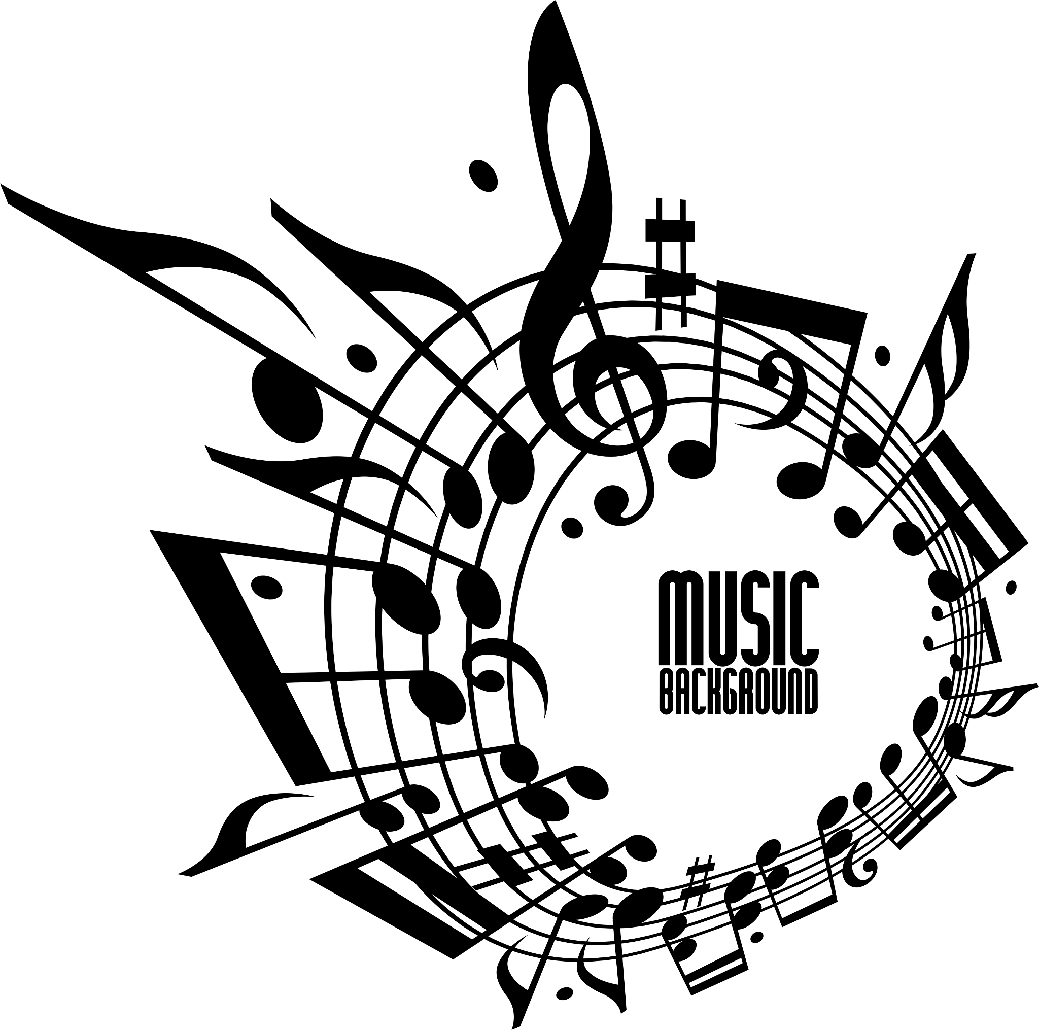 simple single color music background with notes