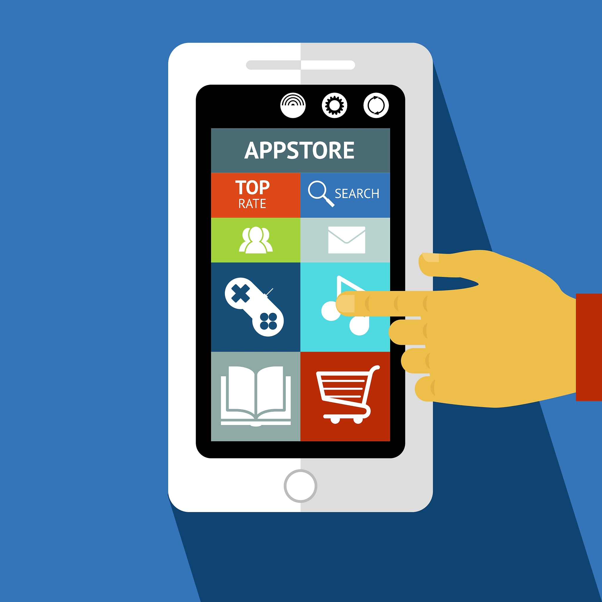 smart phone or tablet with icons