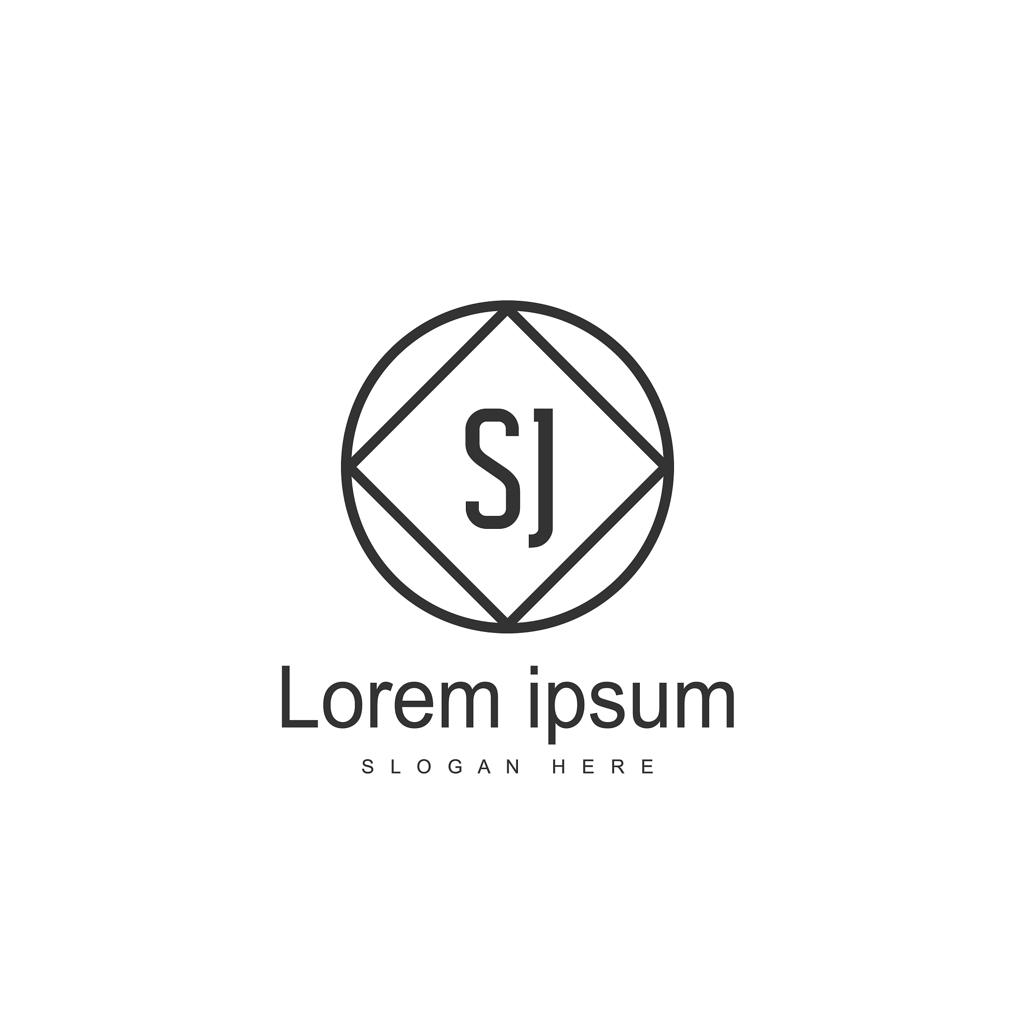 initial letter sj logo template design minimal