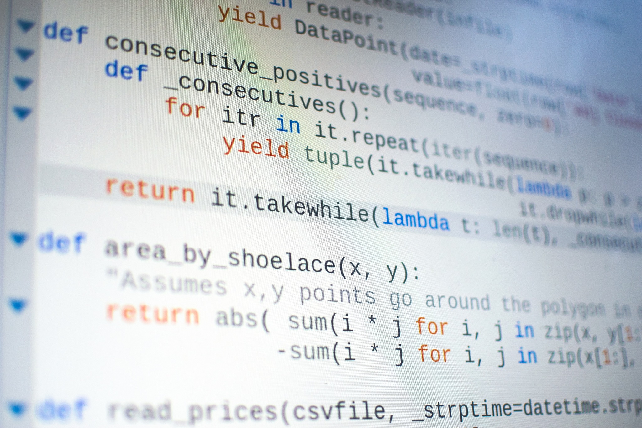 programming code on a computer screen