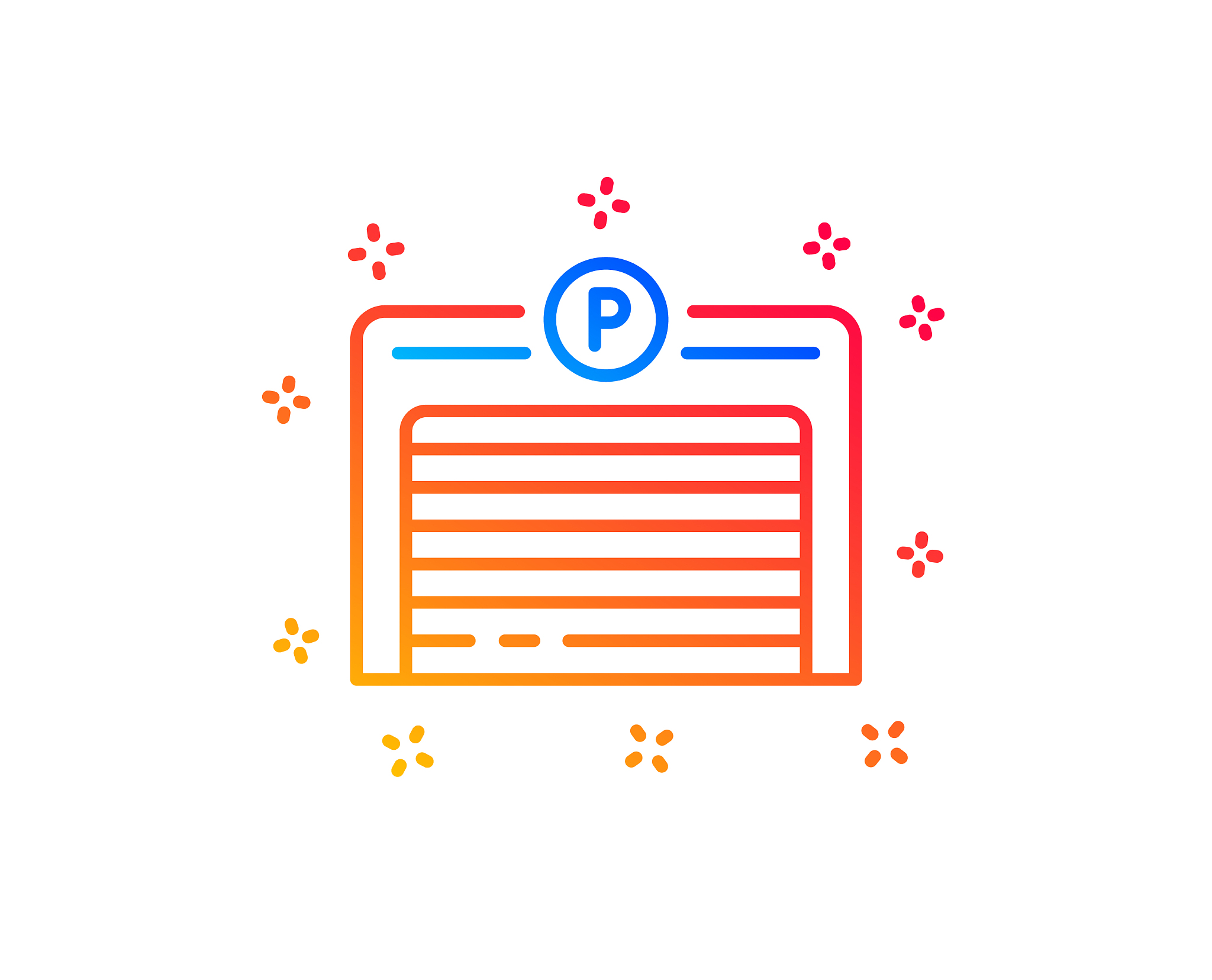 parking garage line icon auto park sign