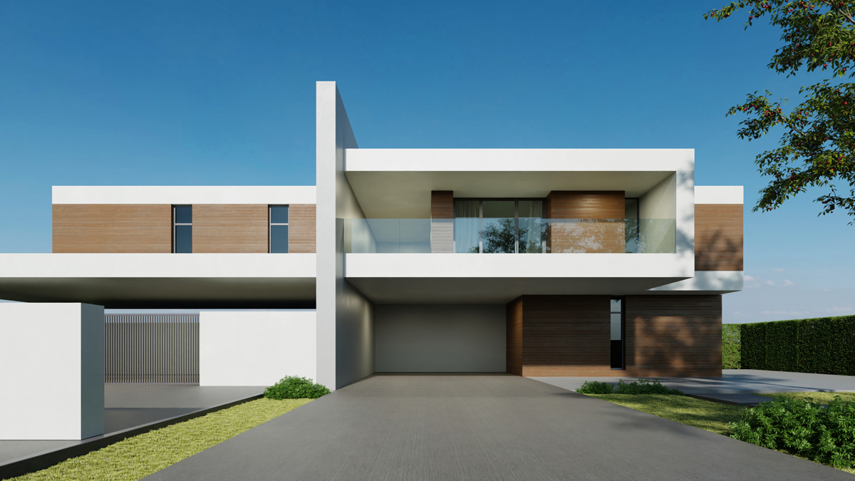 你是一个建筑设计师你需要设计一款简洁风格的别墅