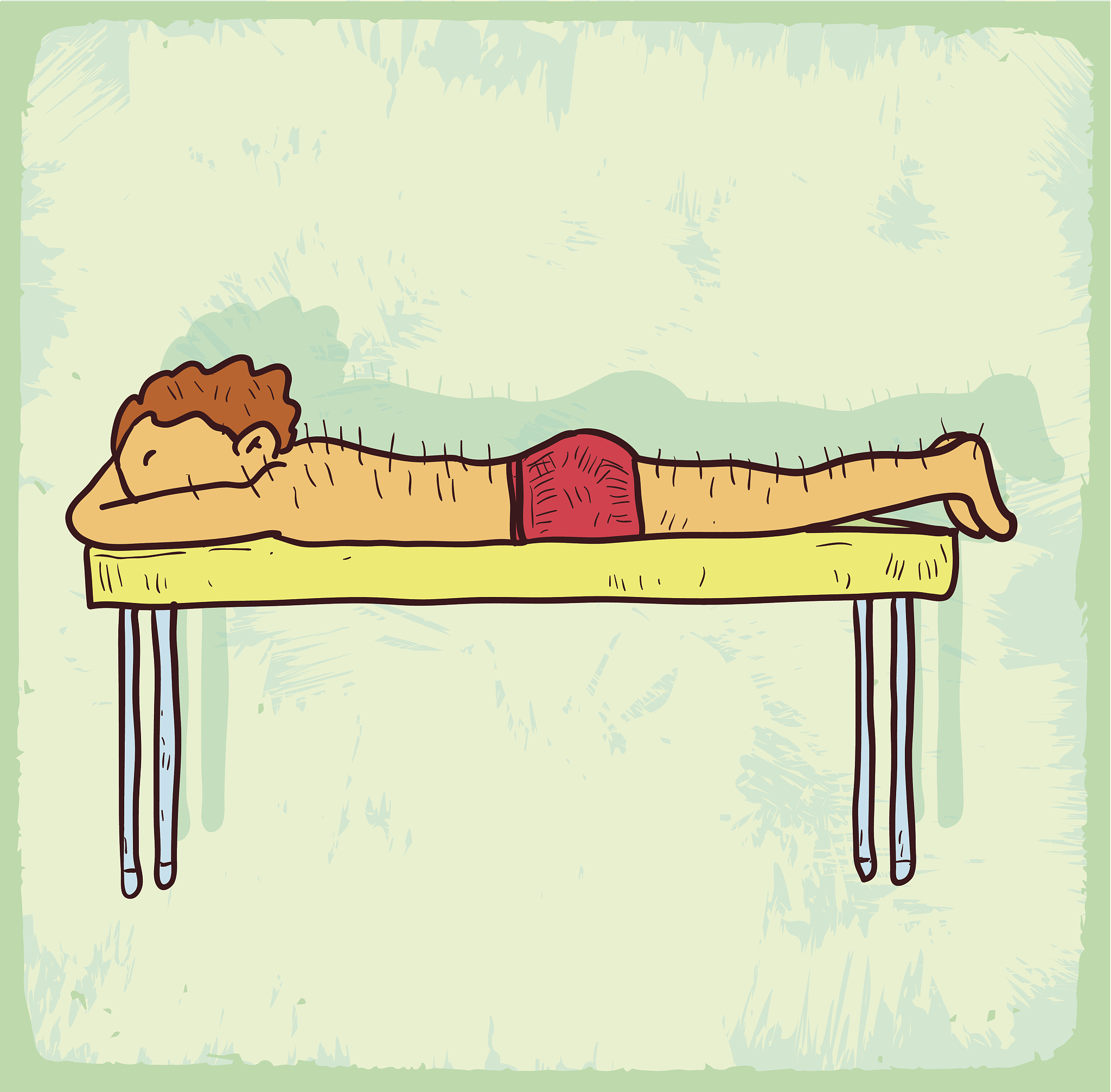 cartoon acupuncture illustration