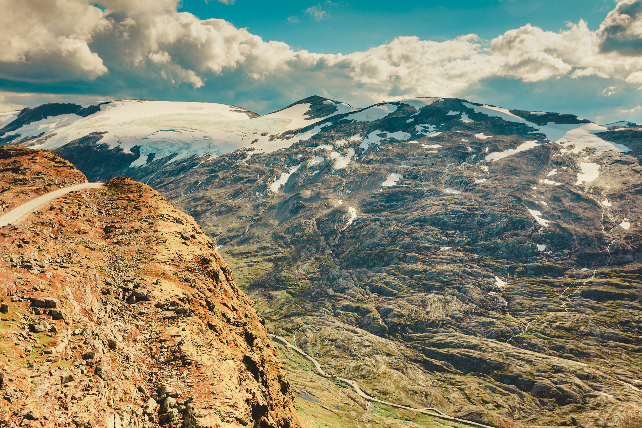 mountains view from dalsnibba viewpoint, norway