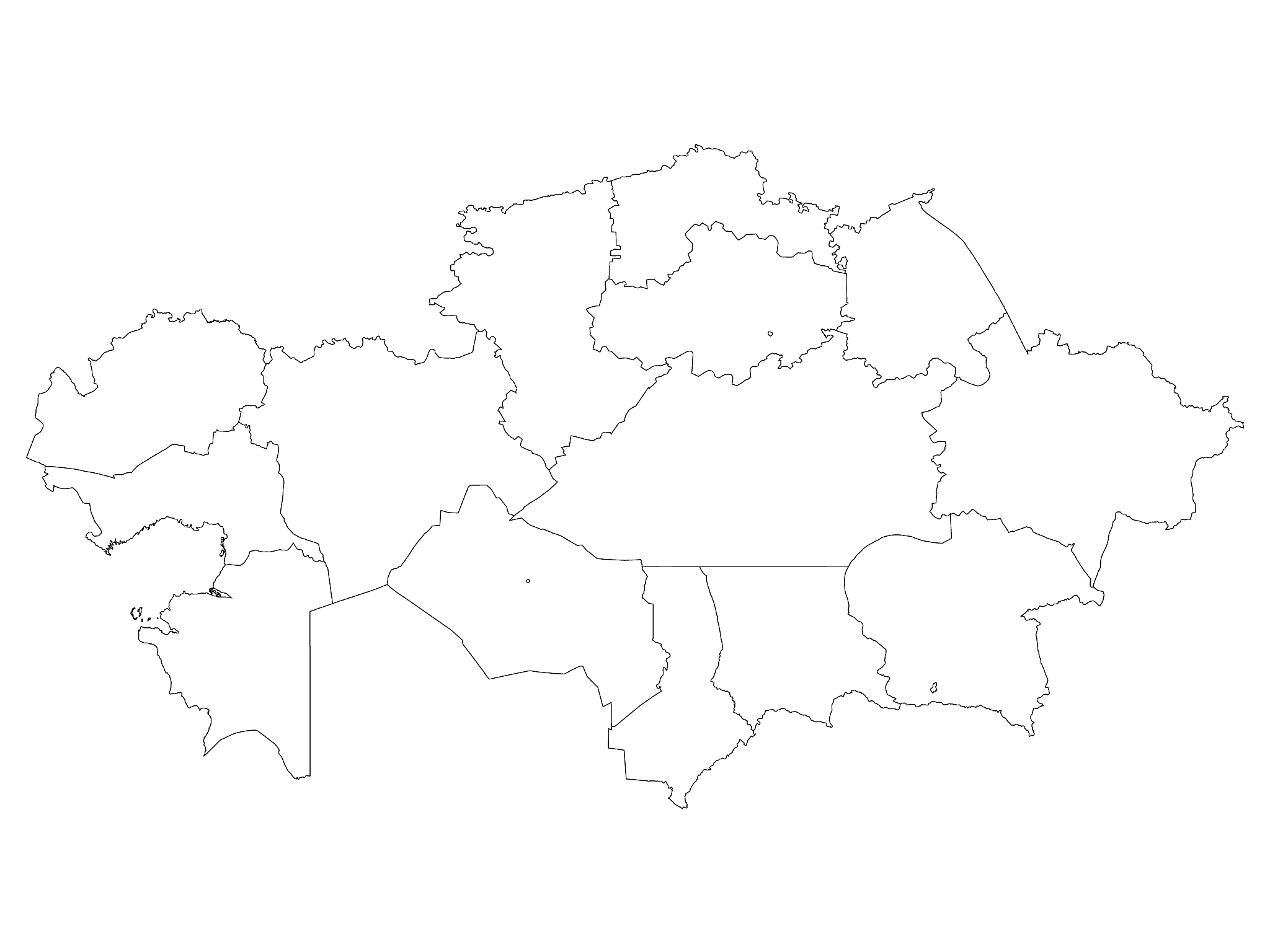 regions map of kazakhstan