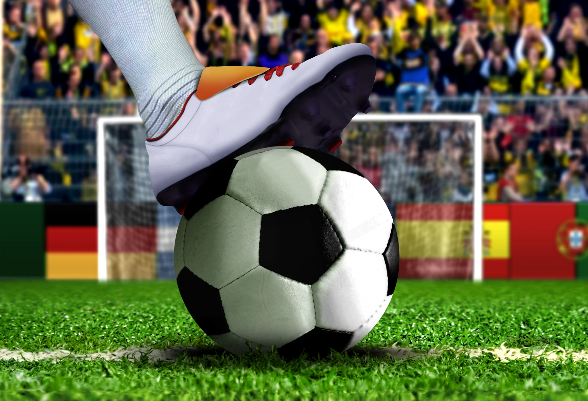 soccer player getting ready for penalty kick