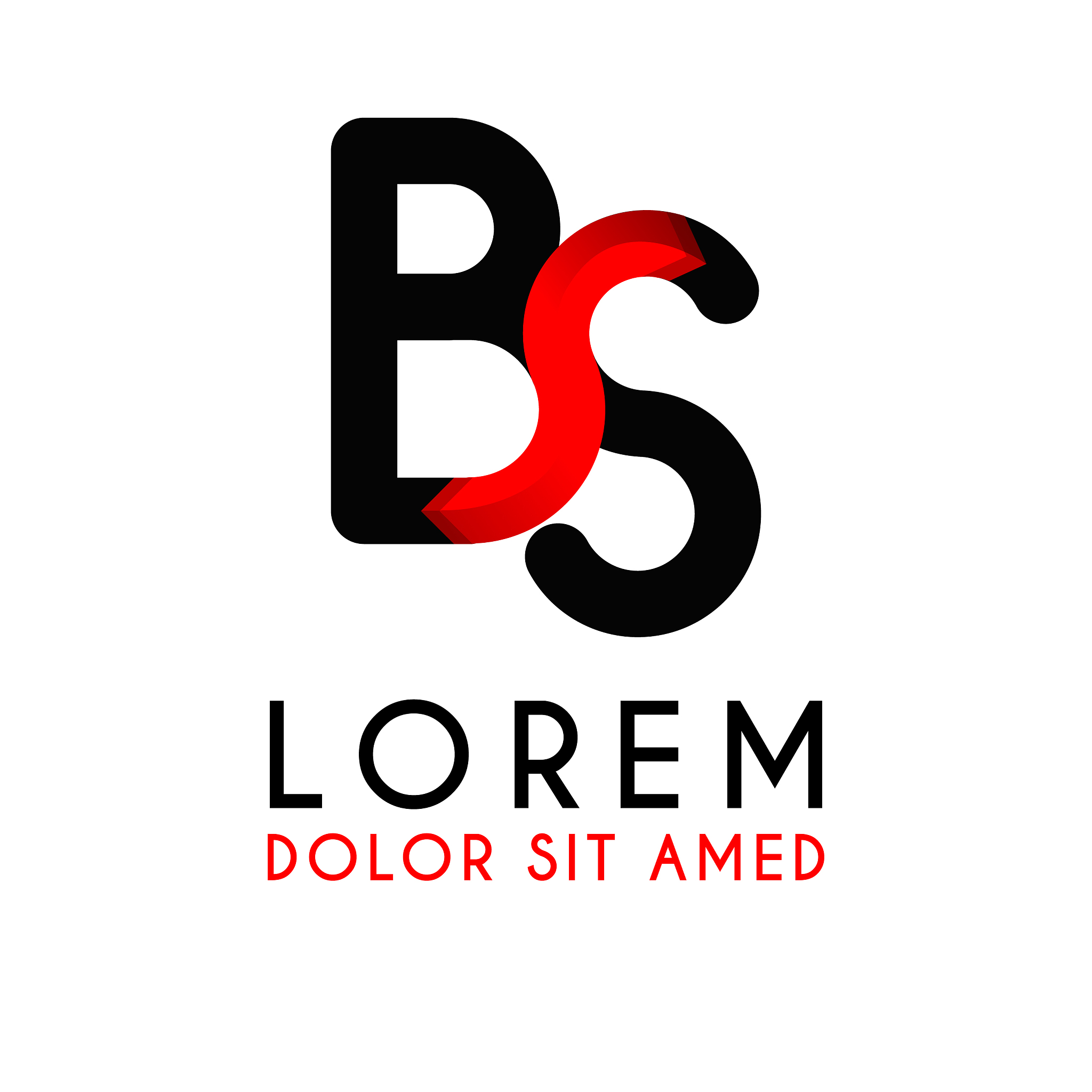 bs letter black logo with gradient arrow