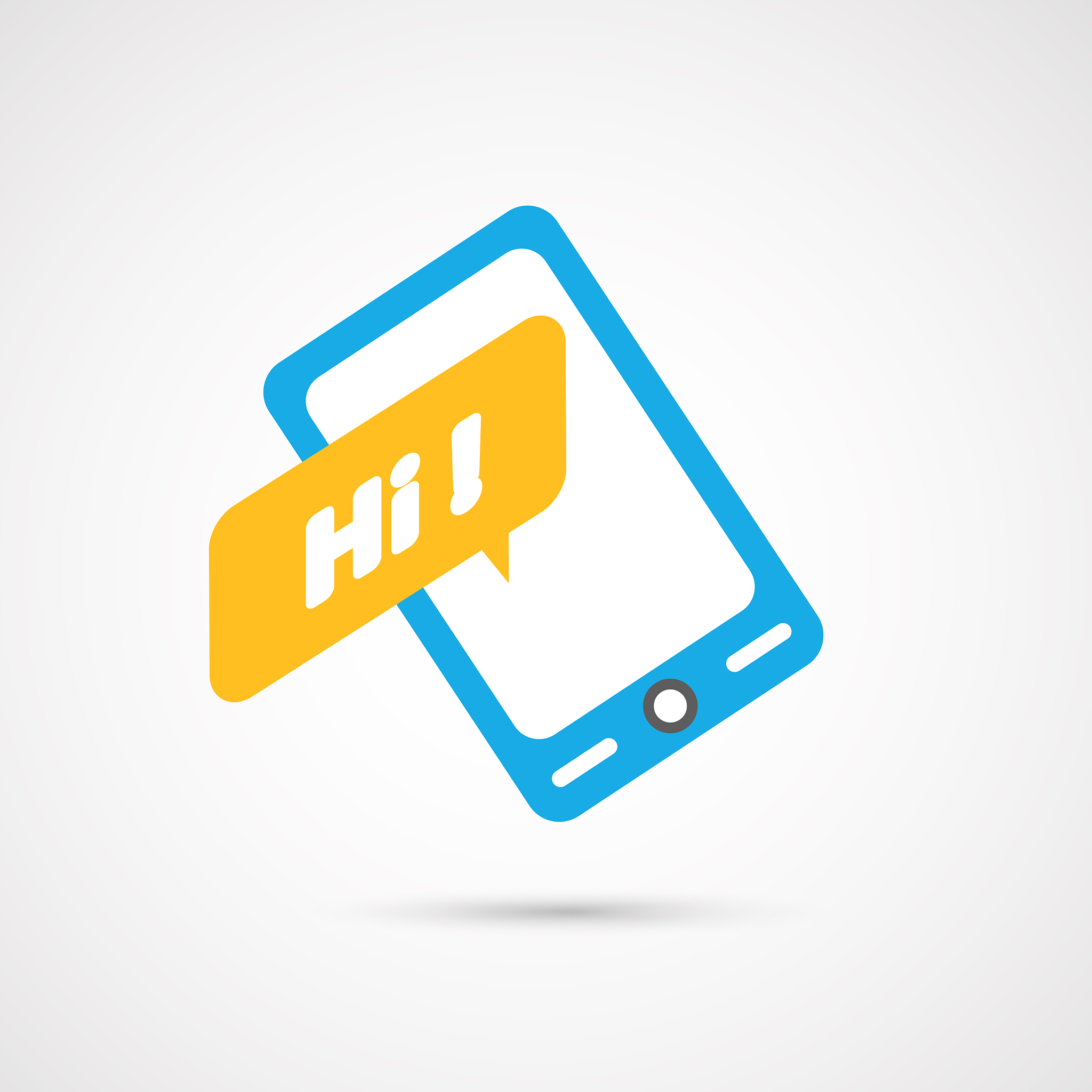 modern colorful flat social icon of smartphone