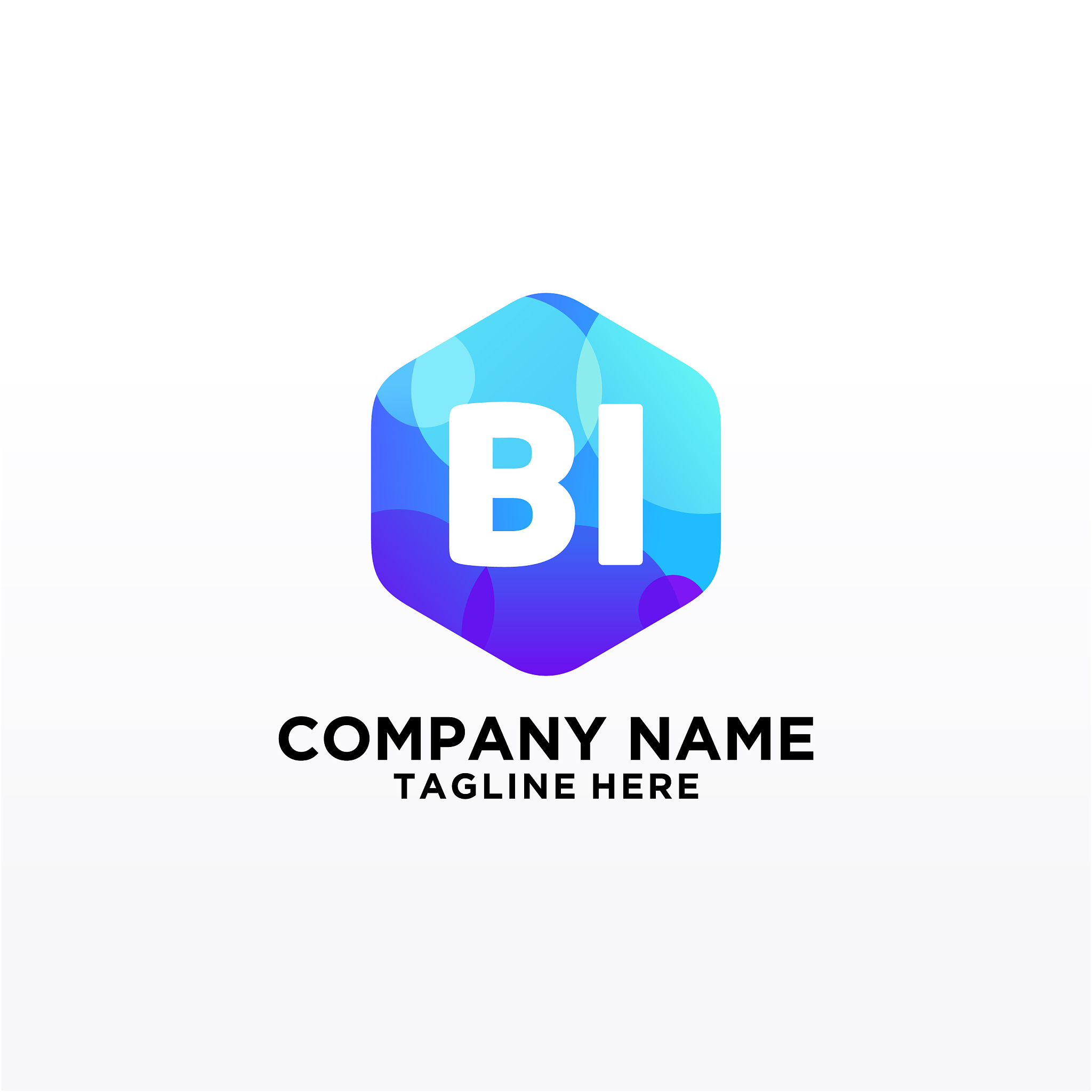 bi initial logo with colorful circle template
