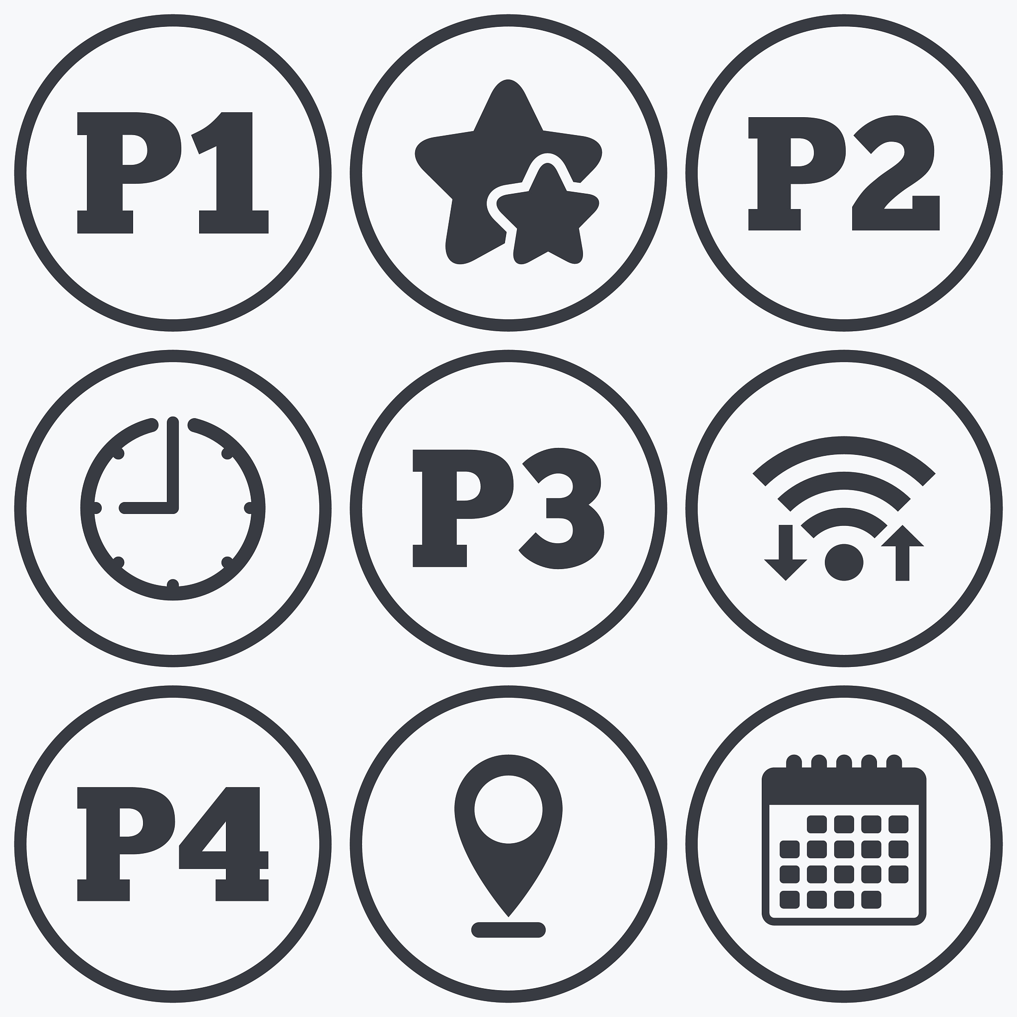 car parking icons. first and second floor sign.