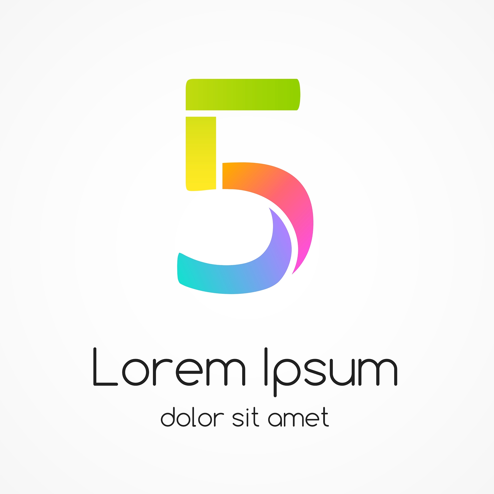 logo number 5 company design template