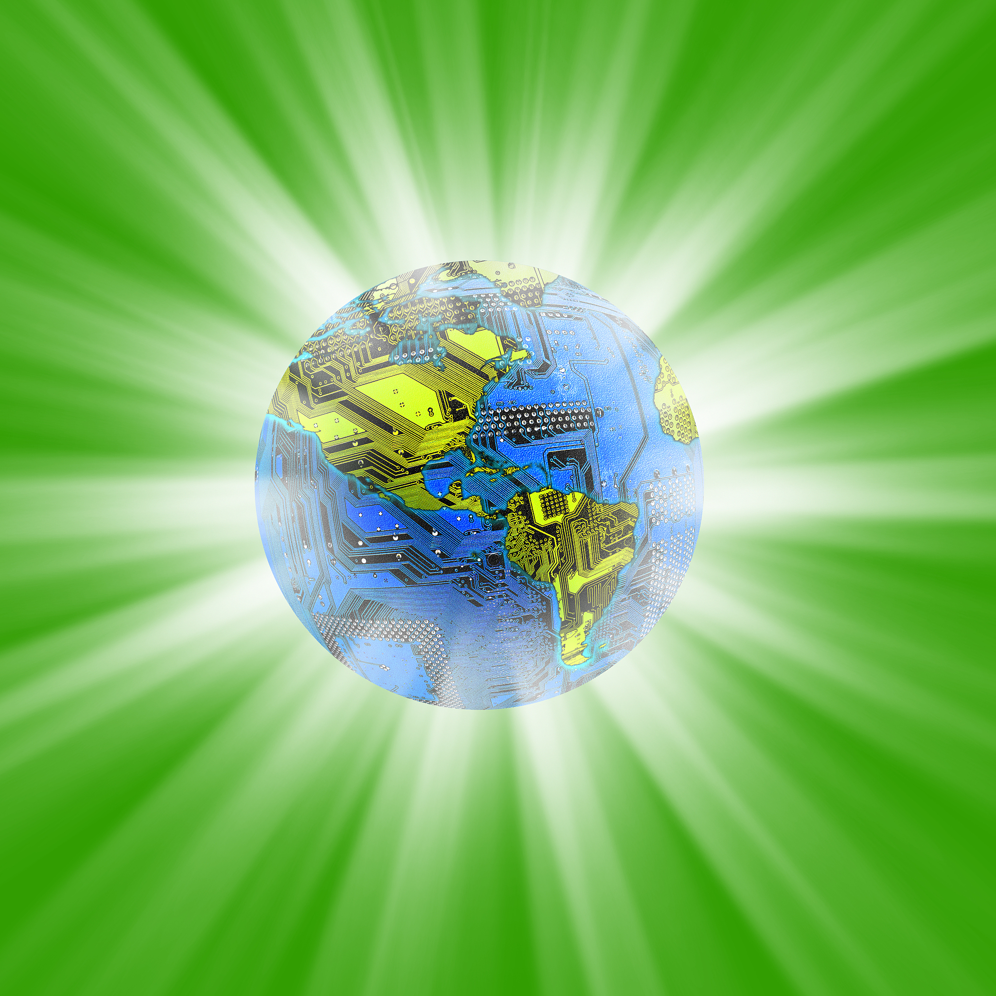 technology concept of virtual planet earth