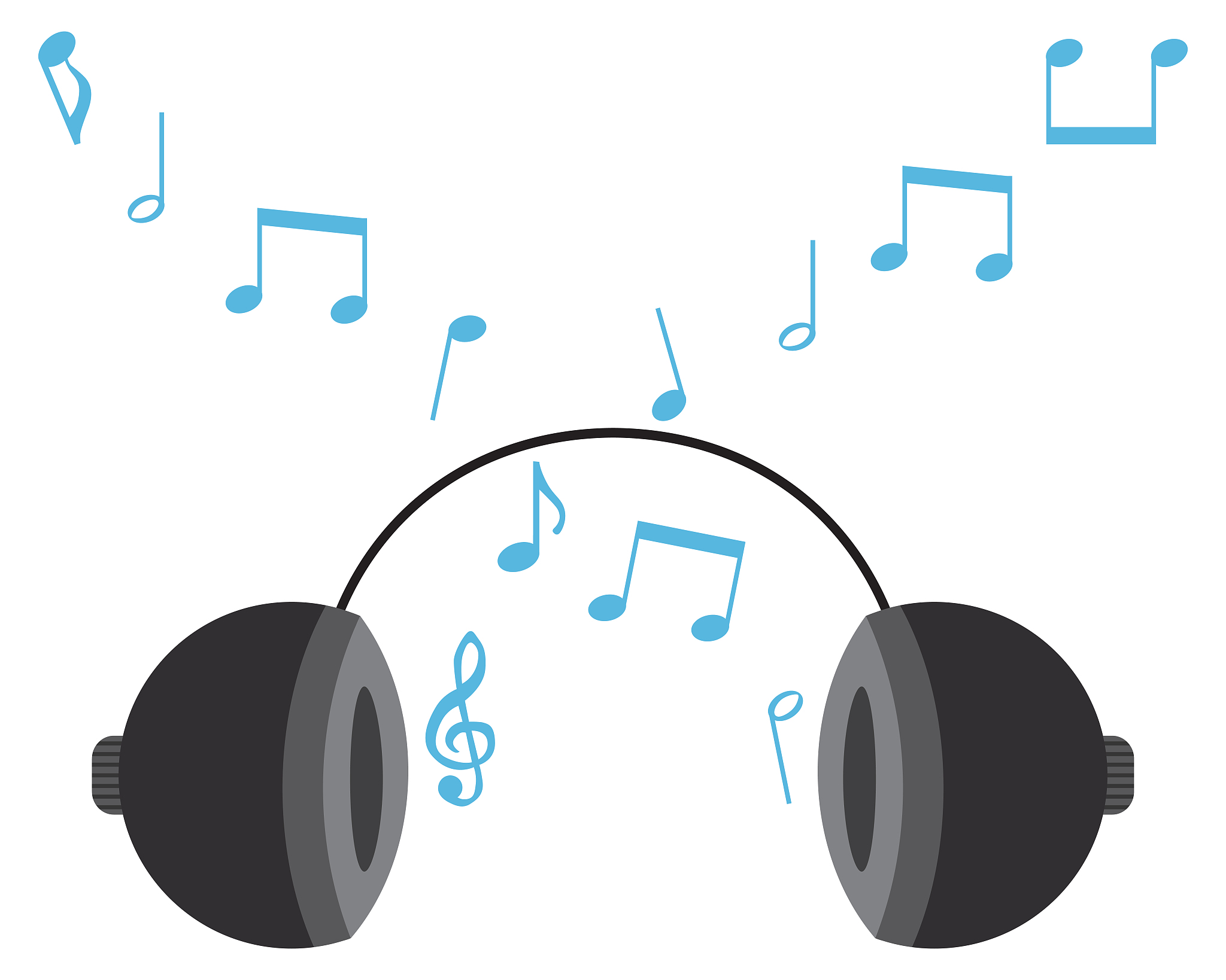 headphones playing music