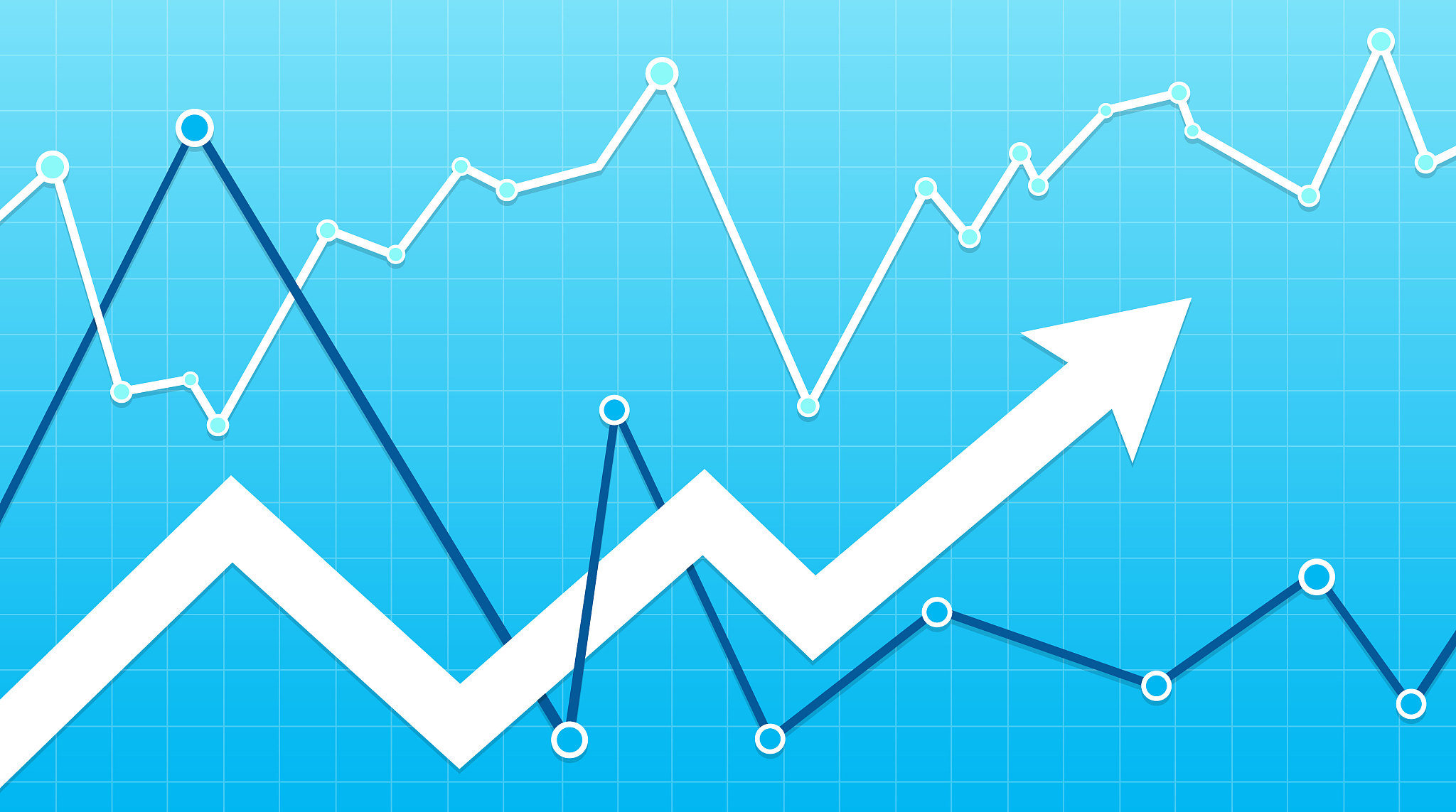 abstract financial chart with arrow. stock arrow move up.