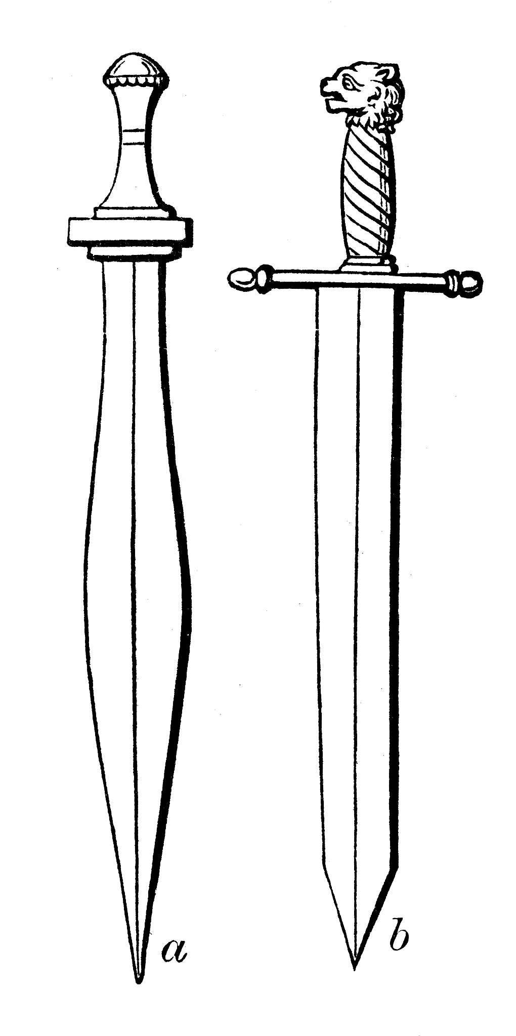 antique illustration of swords