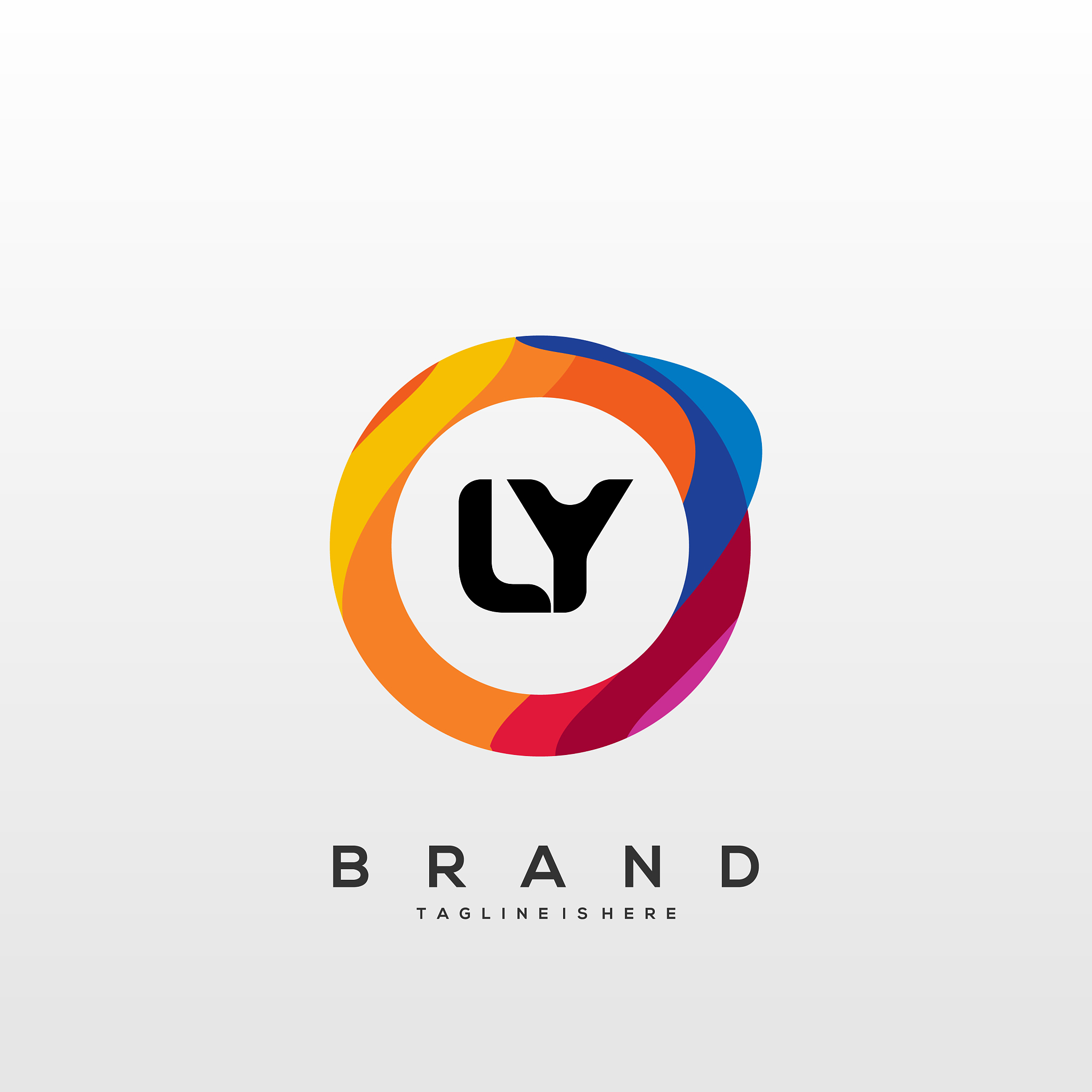 letter ly gradient color logo design