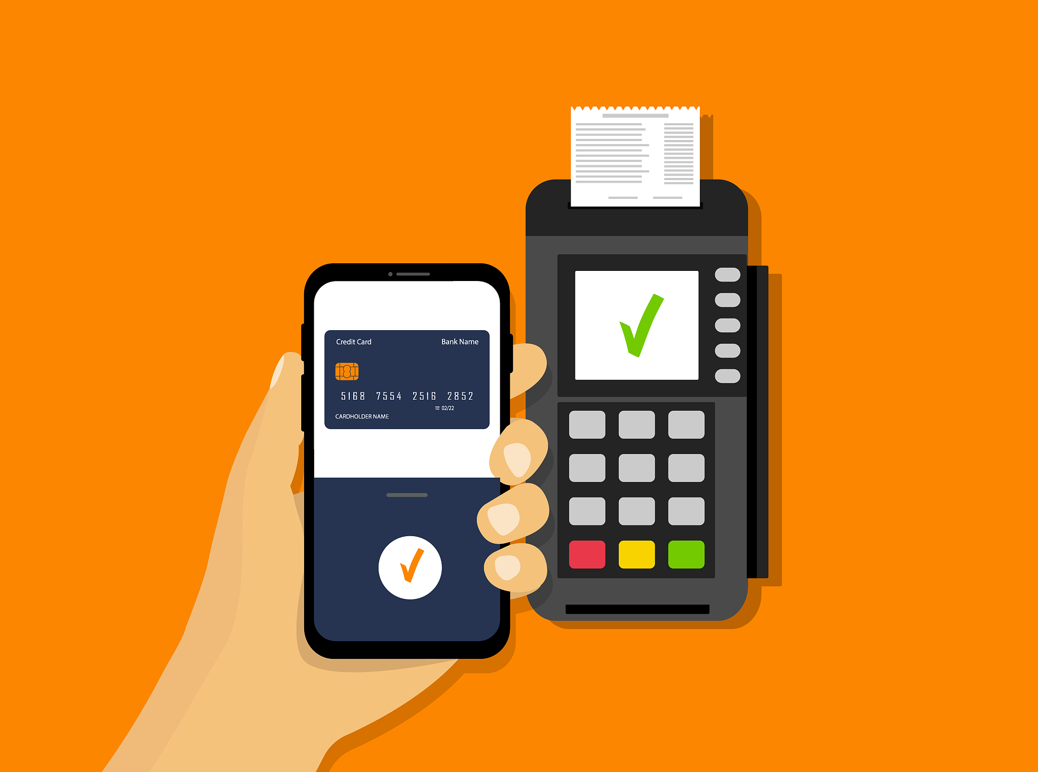 wireless mobile payment. nfc payment. pos terminal and smartphon