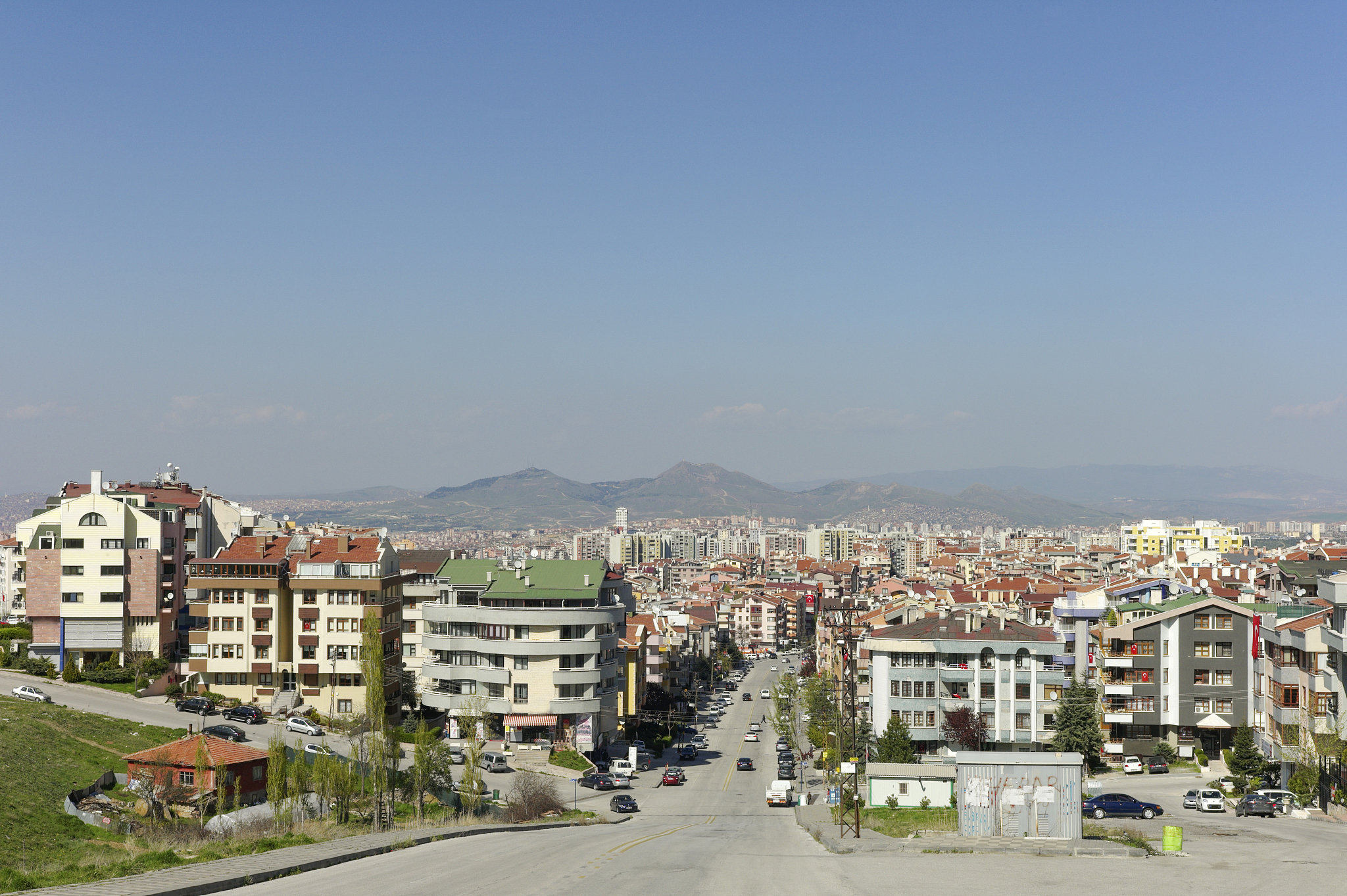 apartment houses at outskirt of ankara turkey