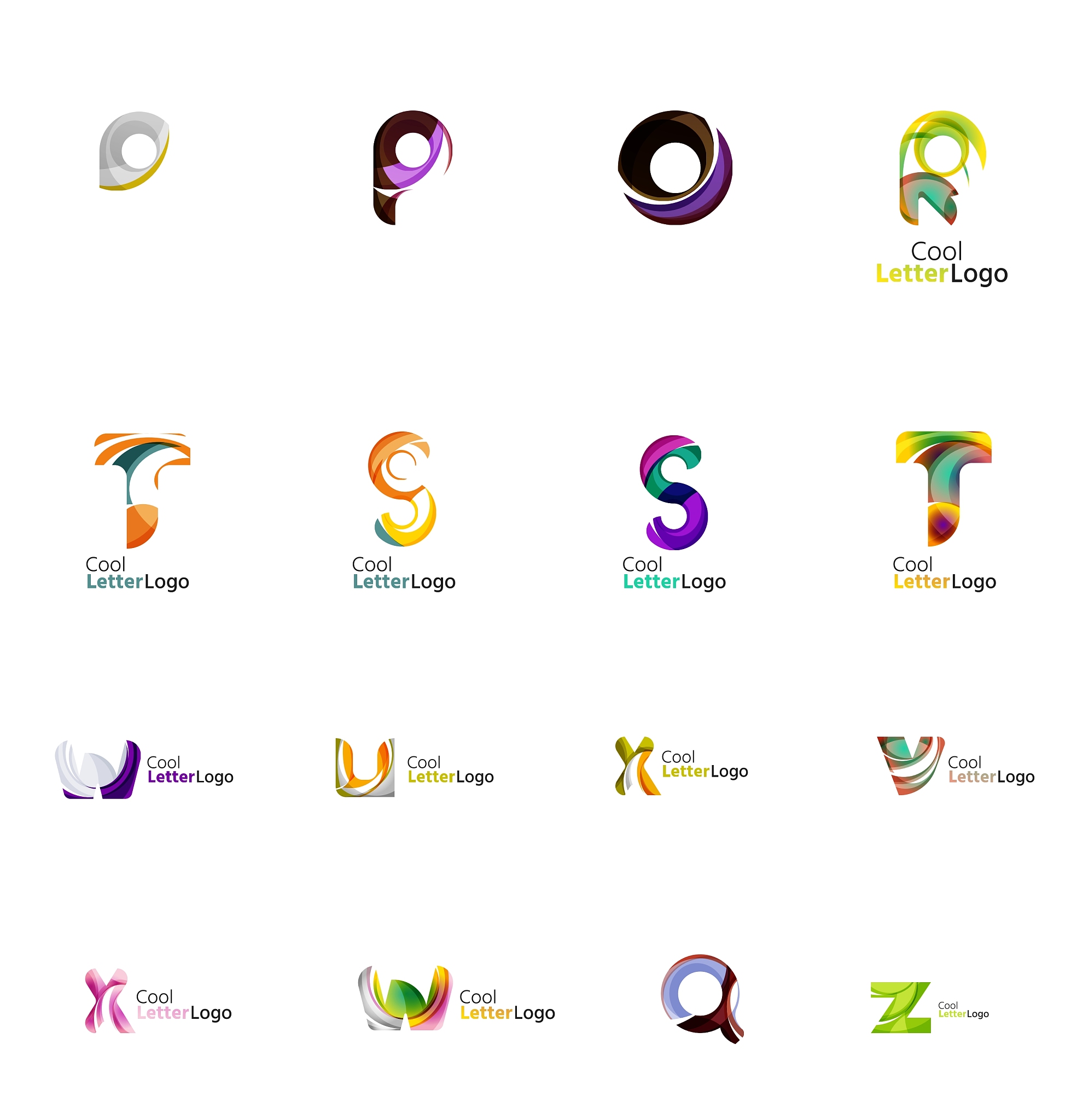 set of universal company logo ideas business icon