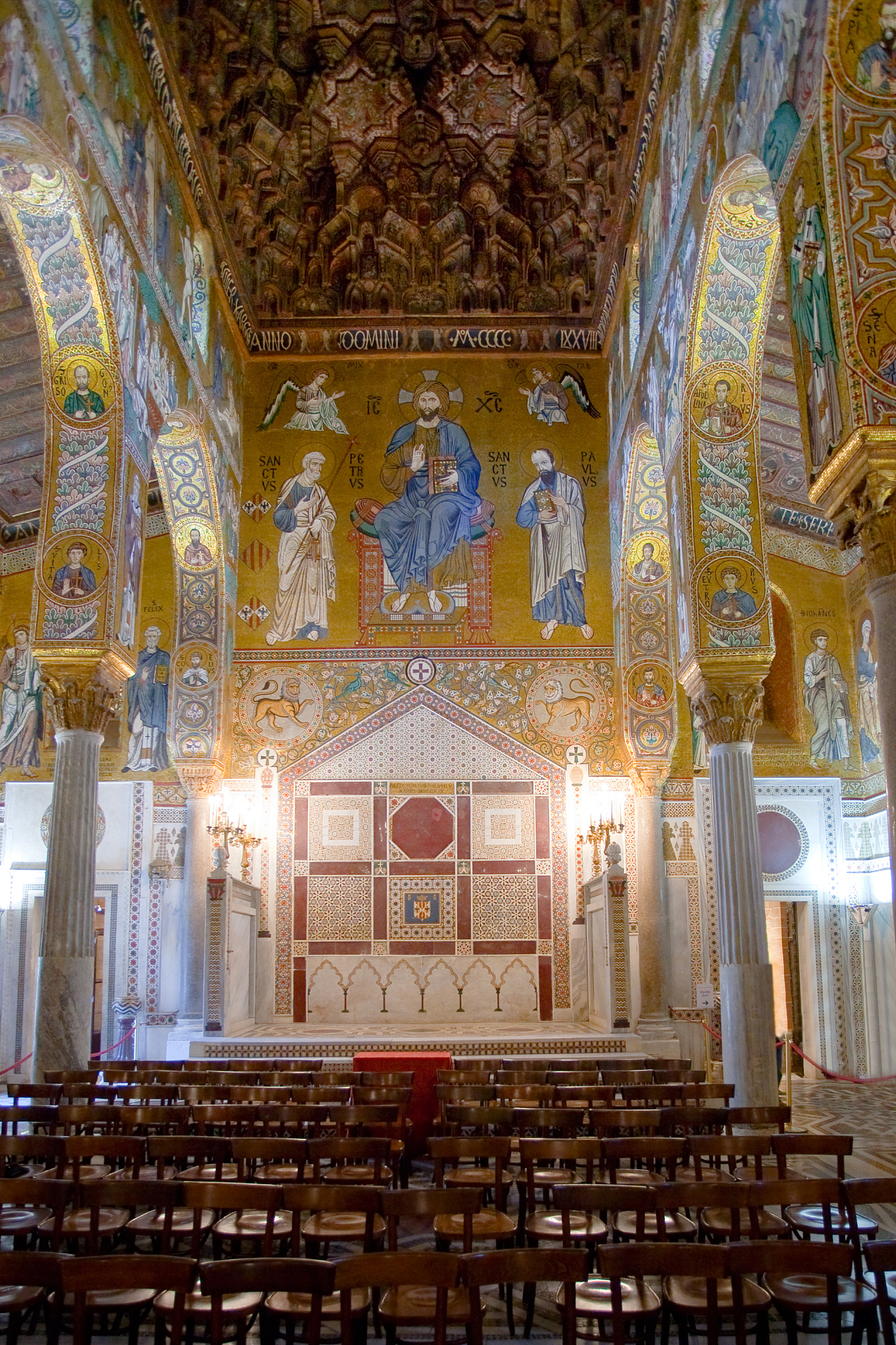 wall painting in palatine chapel, palermo