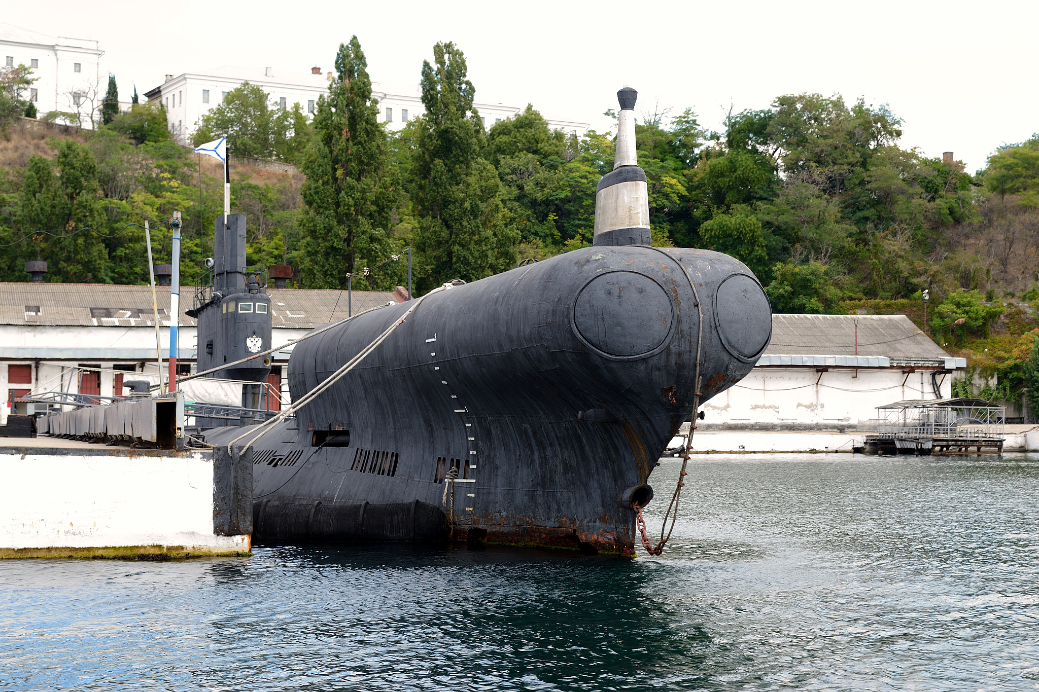 submarine in the southern bay of sevastopol