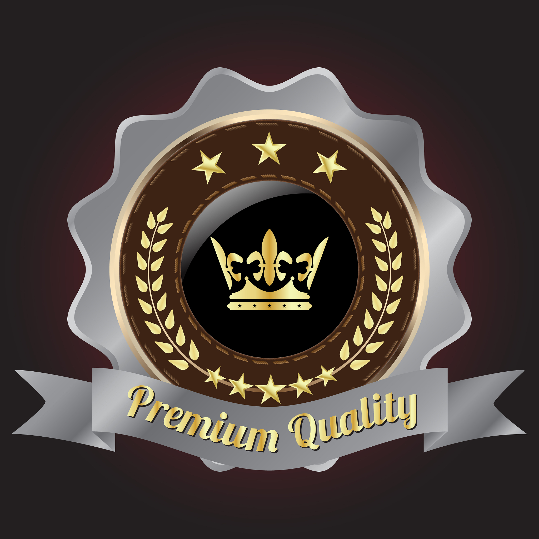 golden premium quality badge