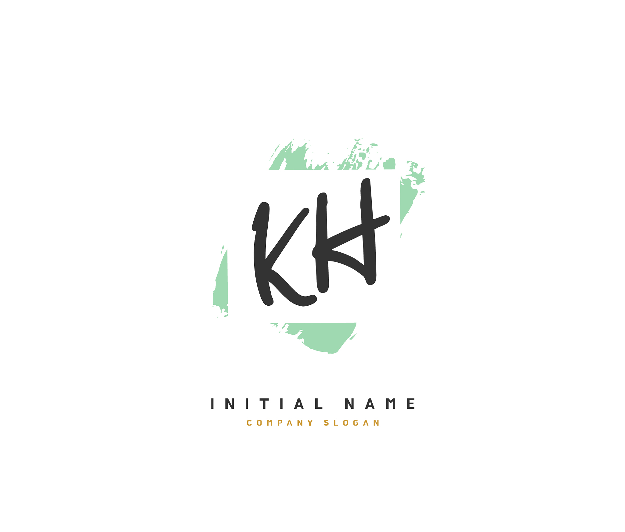 k h kh beauty initial logo handwriting logo of