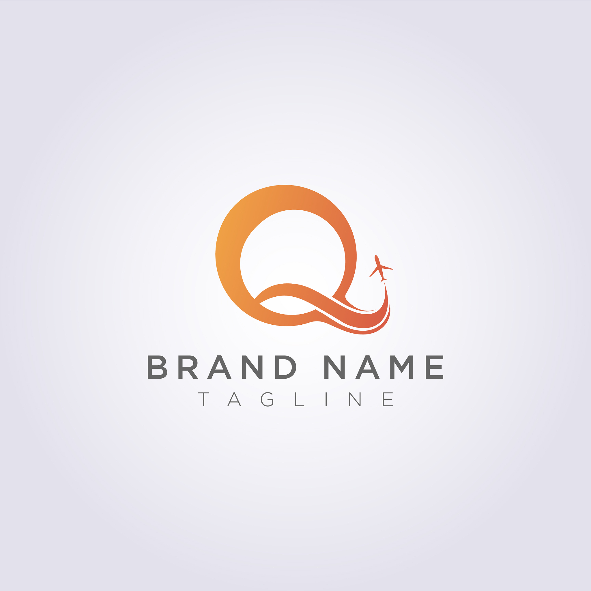 logo design combines letter q with plane