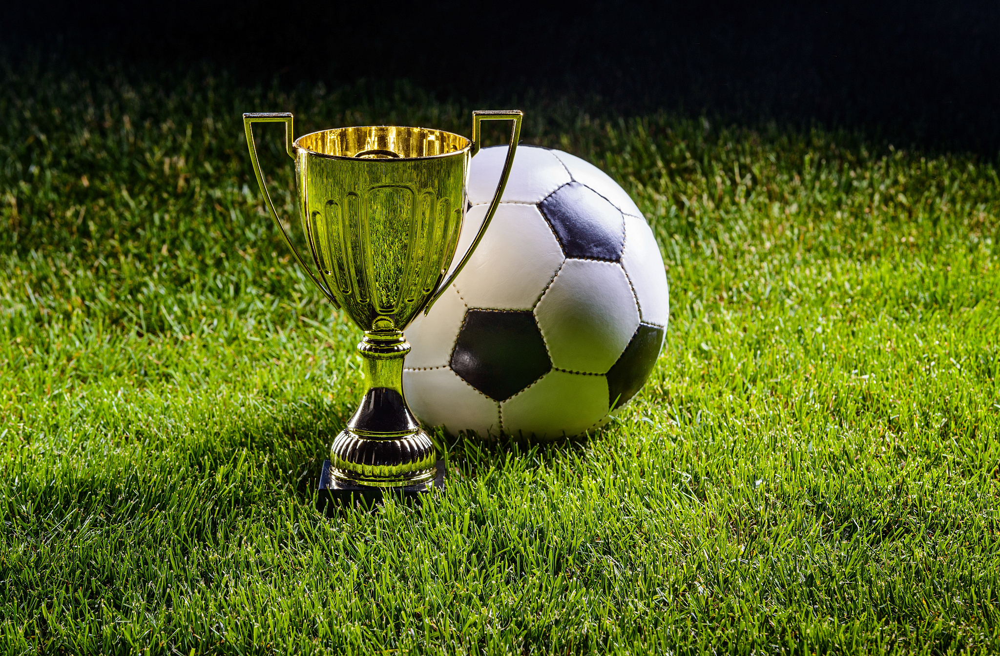 football cup with football ball