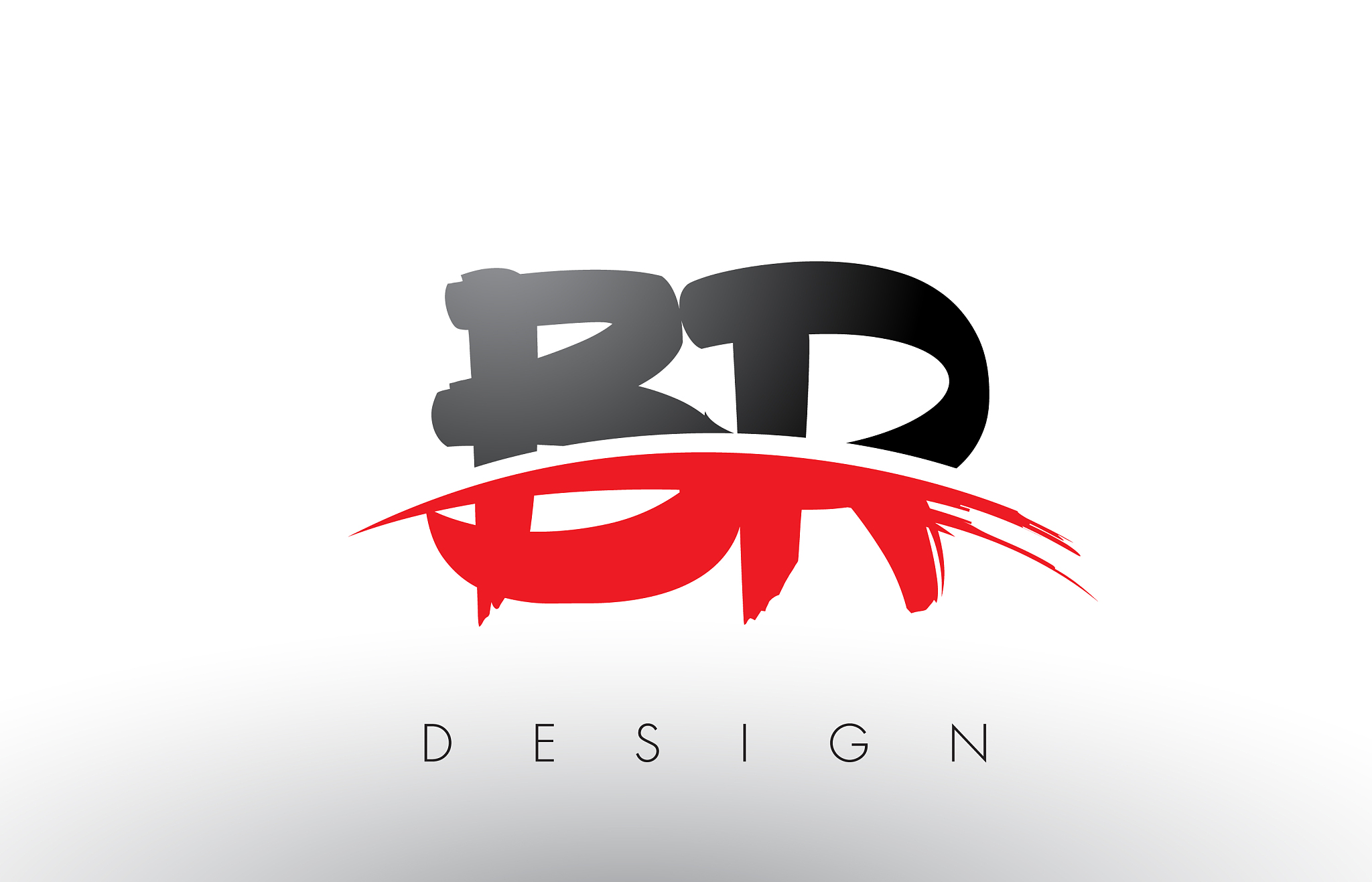 br b r brush logo letters with red and black