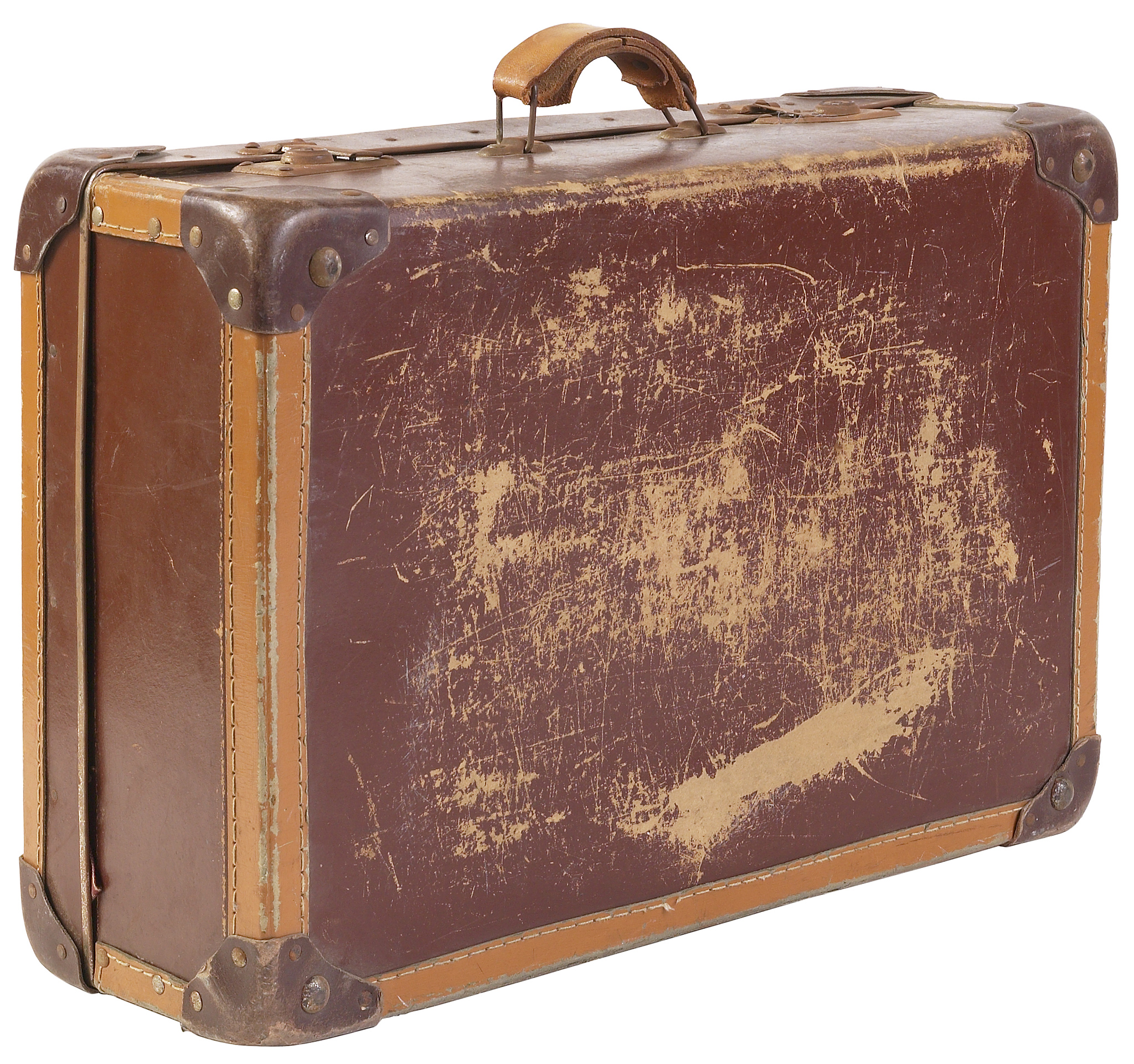 Vintage 3-Piece Leather Travel Watch Box - Deep Brown Crazy Horse