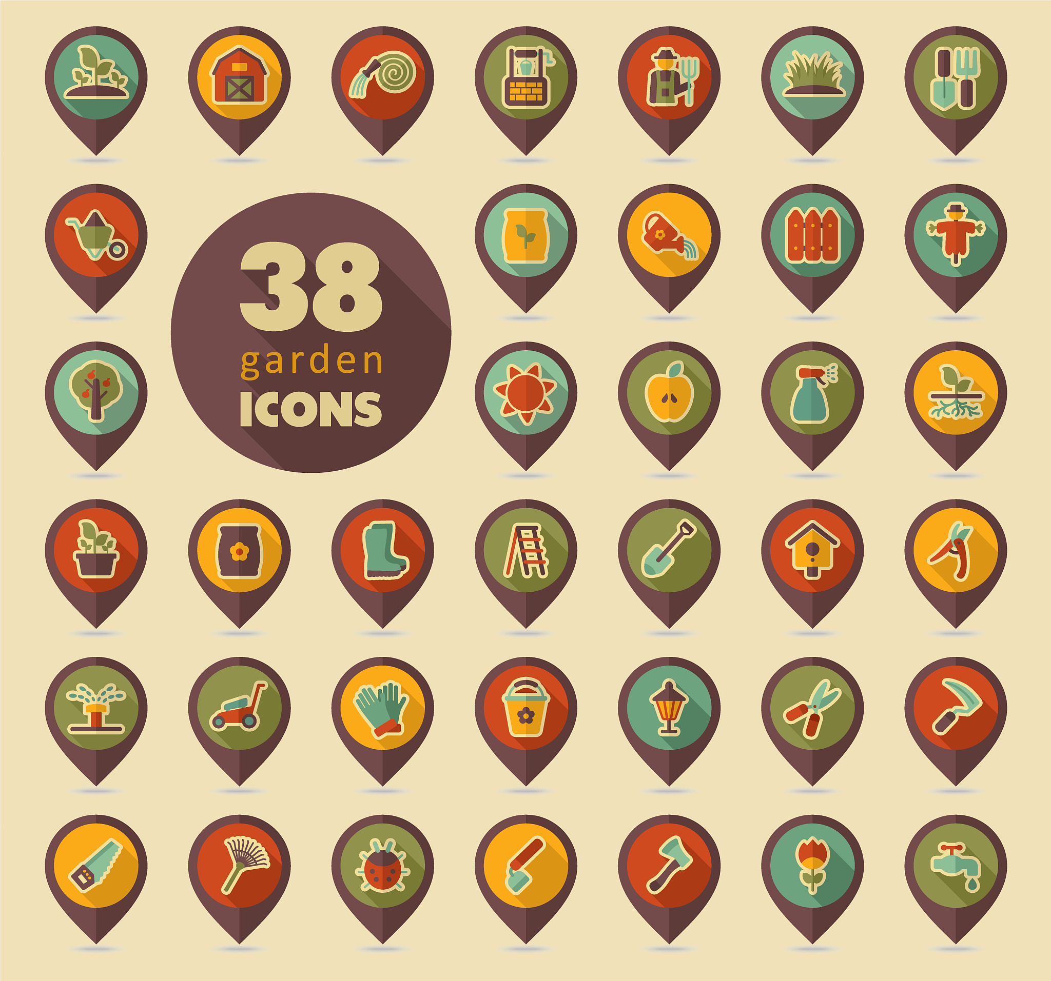 garden farm flat pin map icon