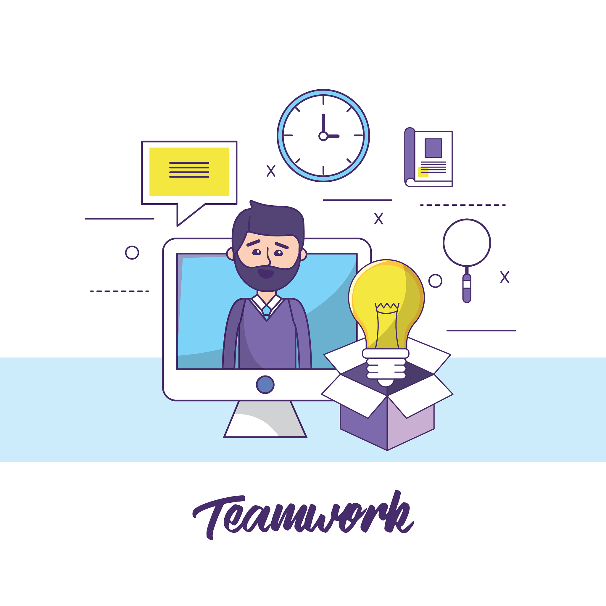 teamwork businessman with computer document