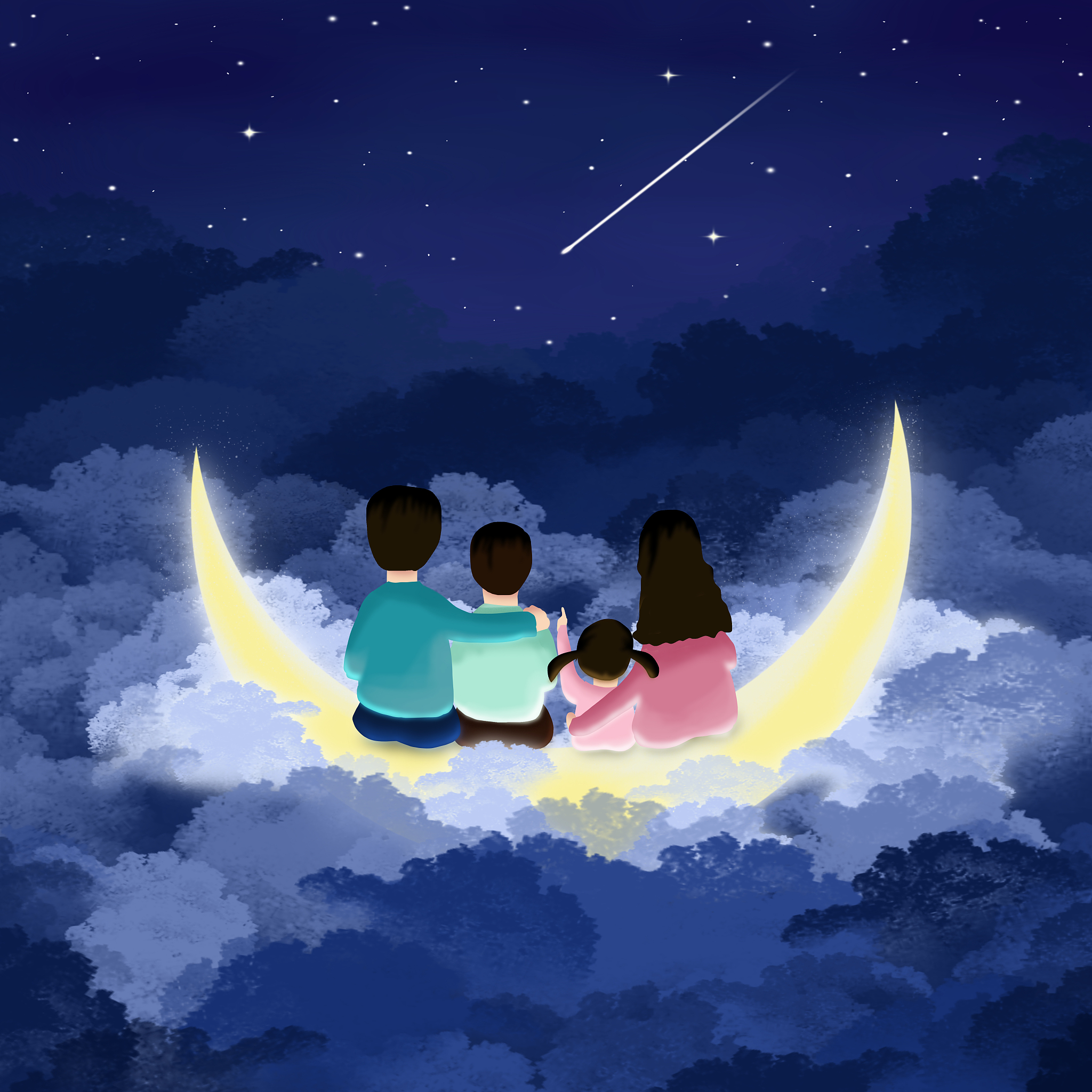 带孩子仰望星空，讲故事，一起编故事！