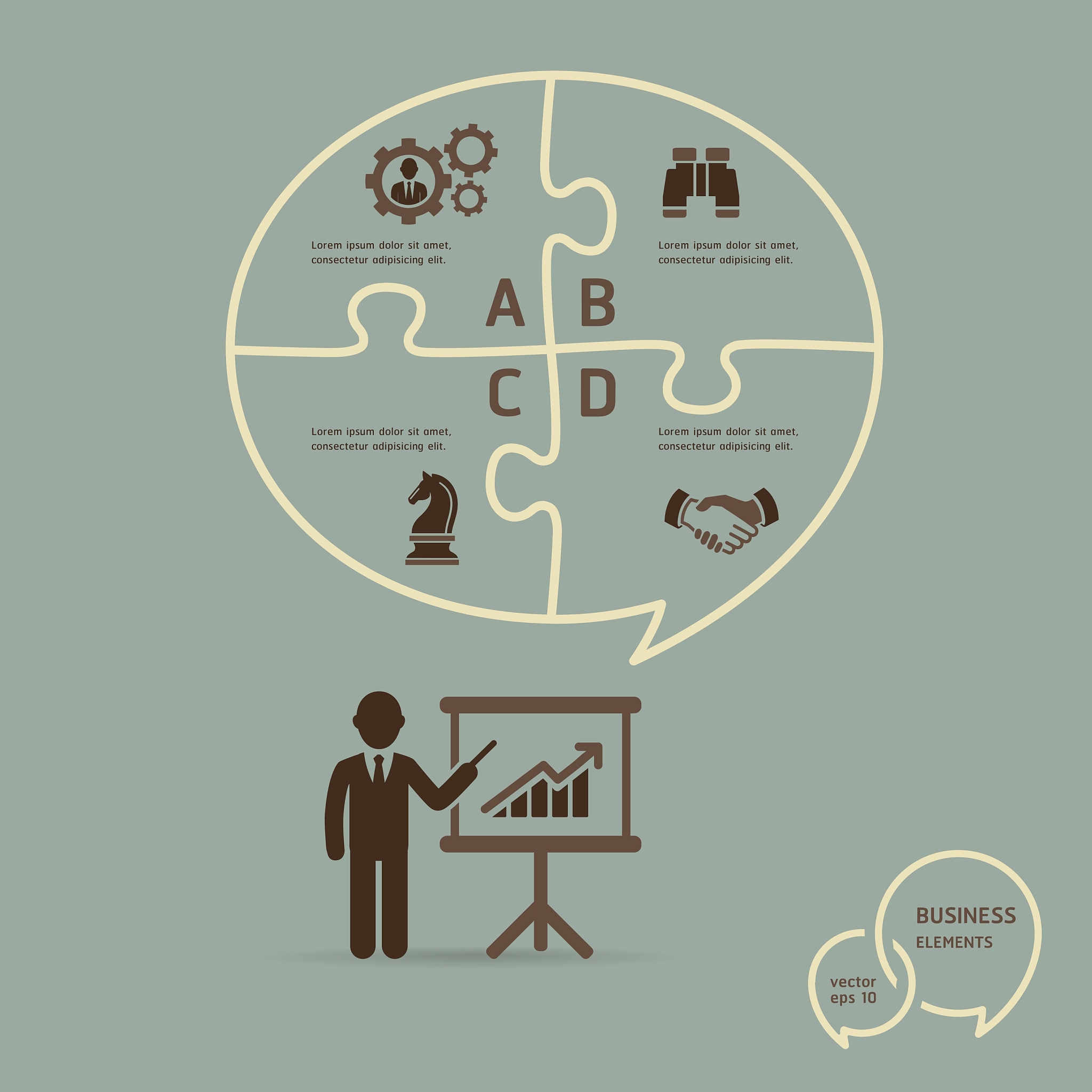 businessman icons presentation