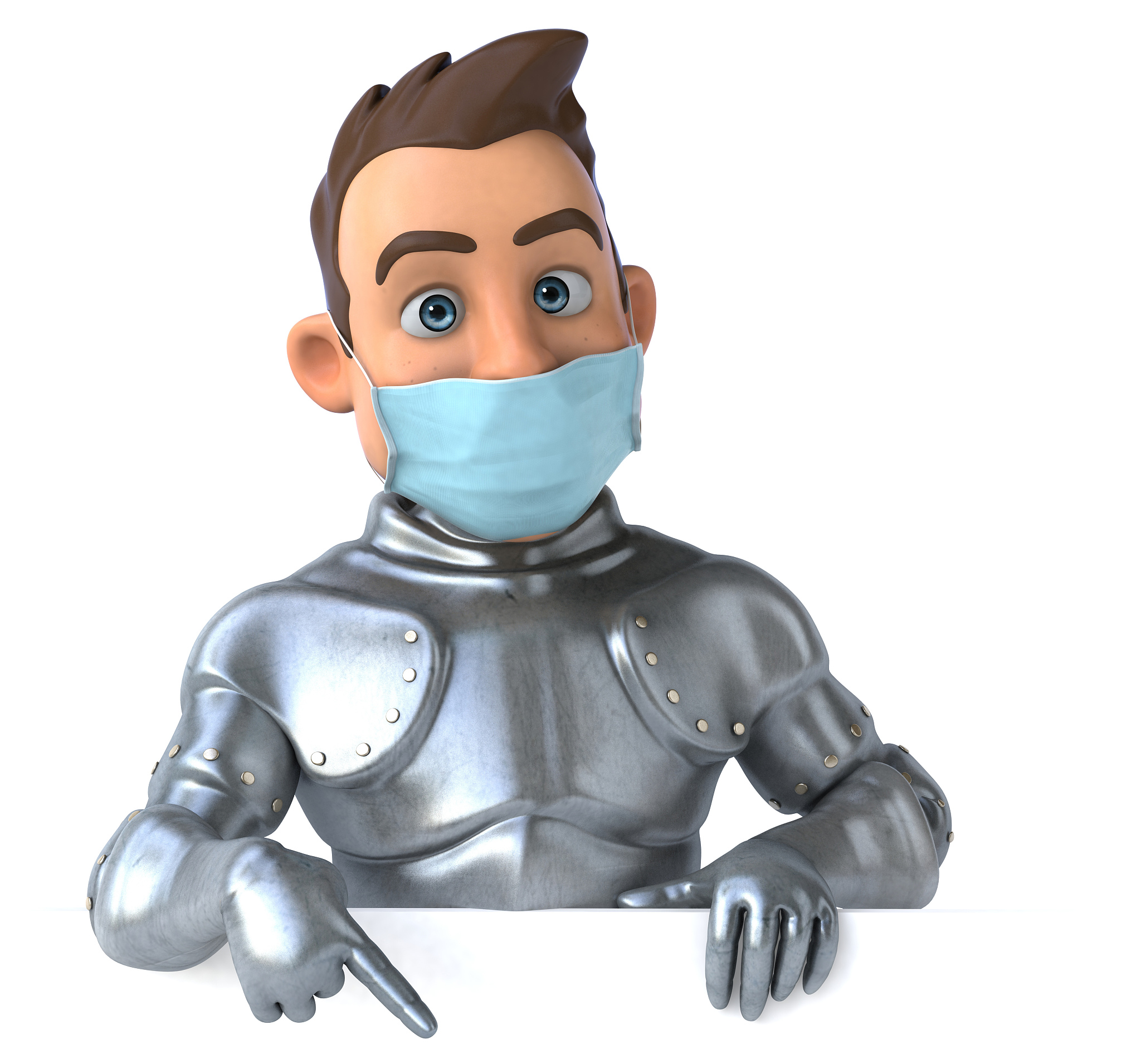3d illustration of a cartoon character with a mask