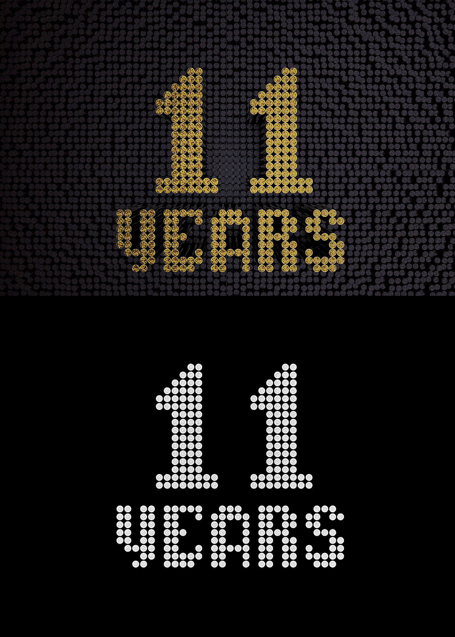 golden number eleven years. 3d render
