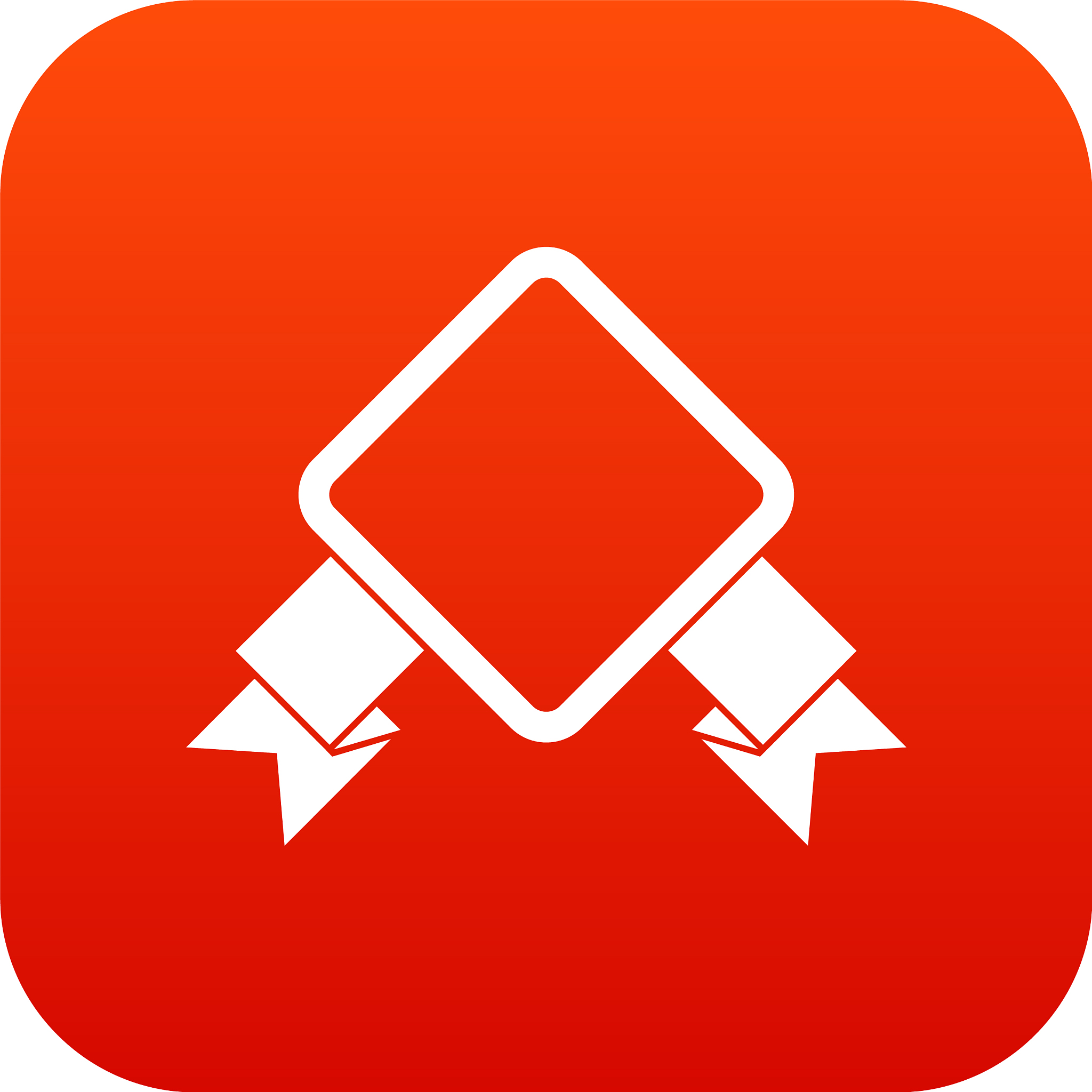 badge with ribbon icon digital red