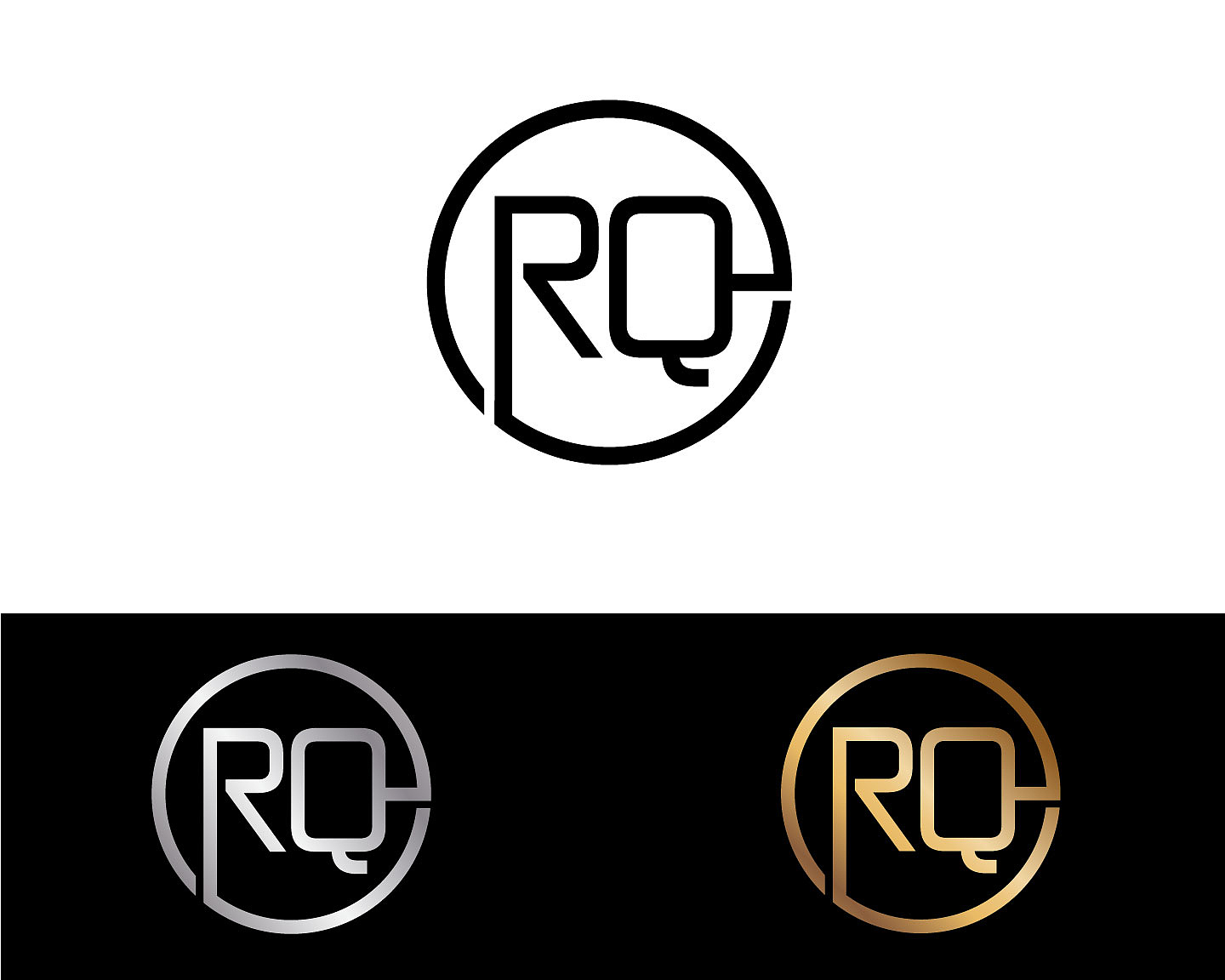 rq circle shape letter design