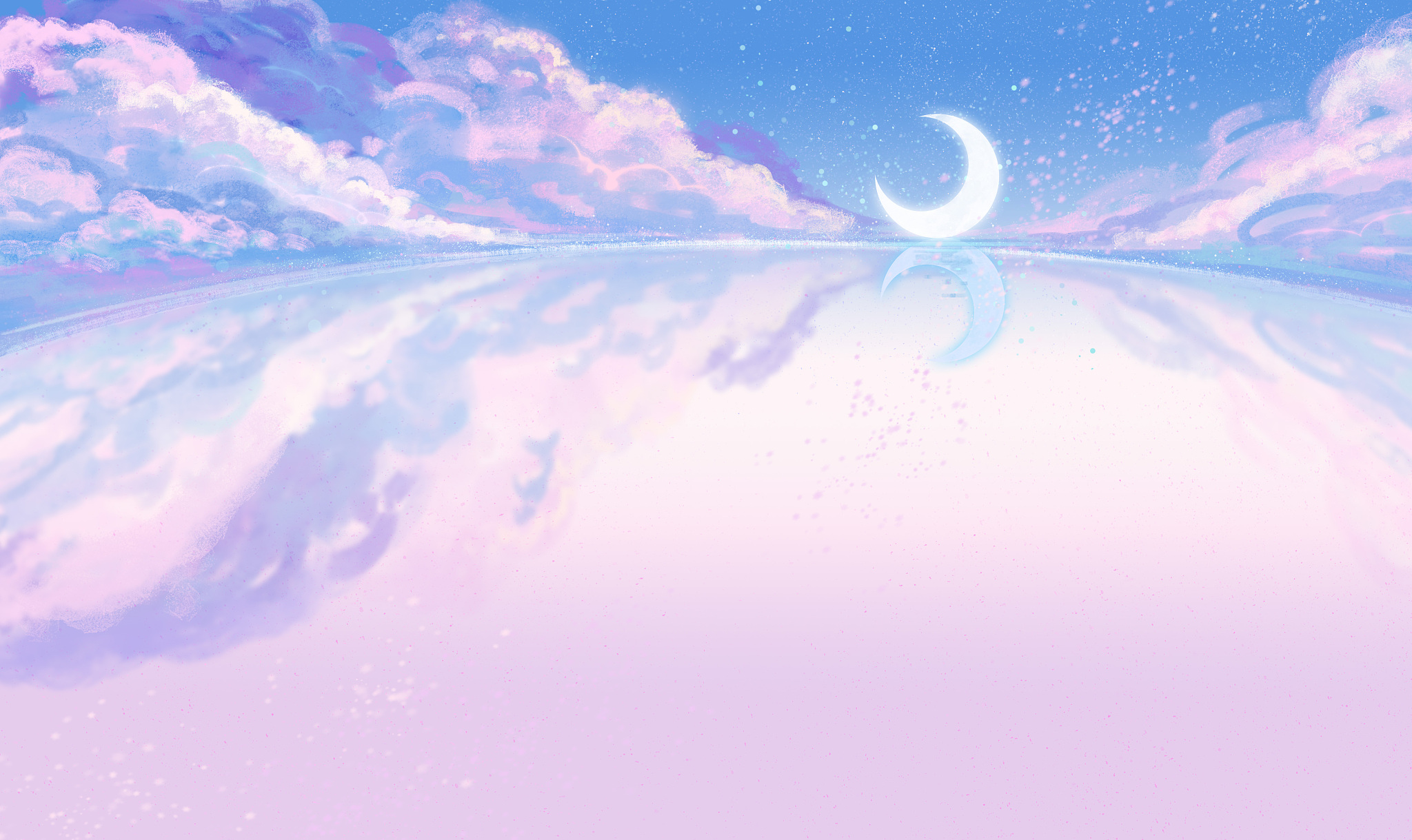 仙气配色空灵干净画作 - 梦幻背景与浪漫元素