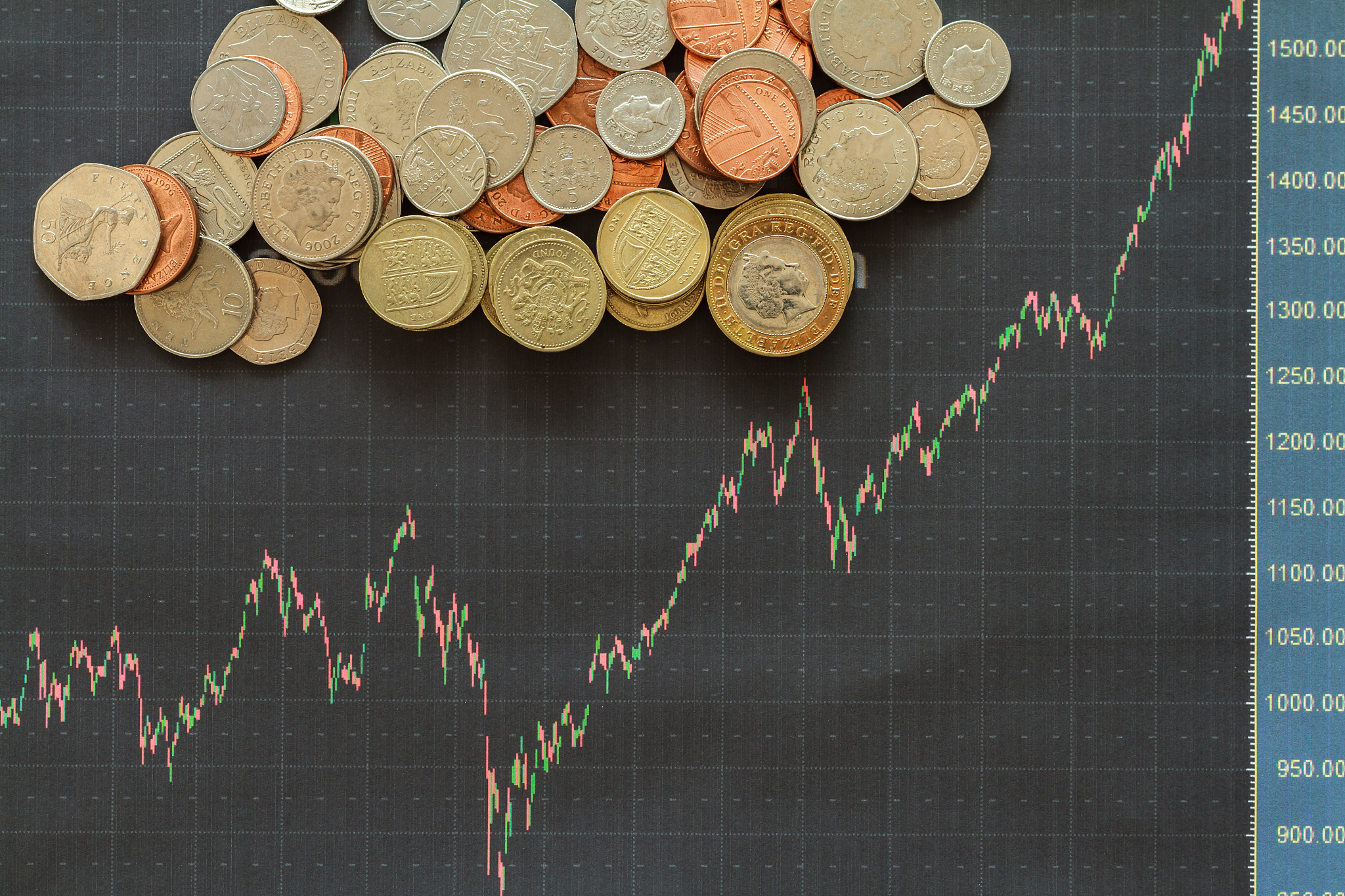 stock market chart,stock market data and money.