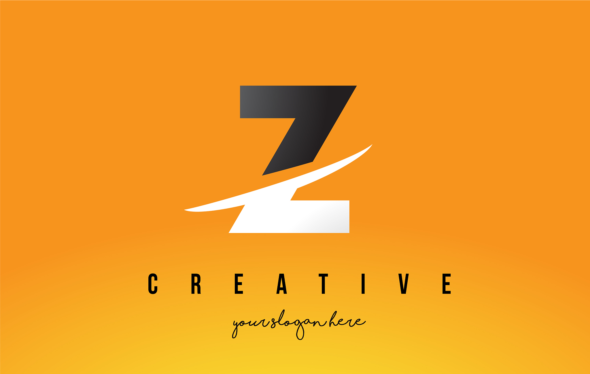 z letter modern logo design with yellow